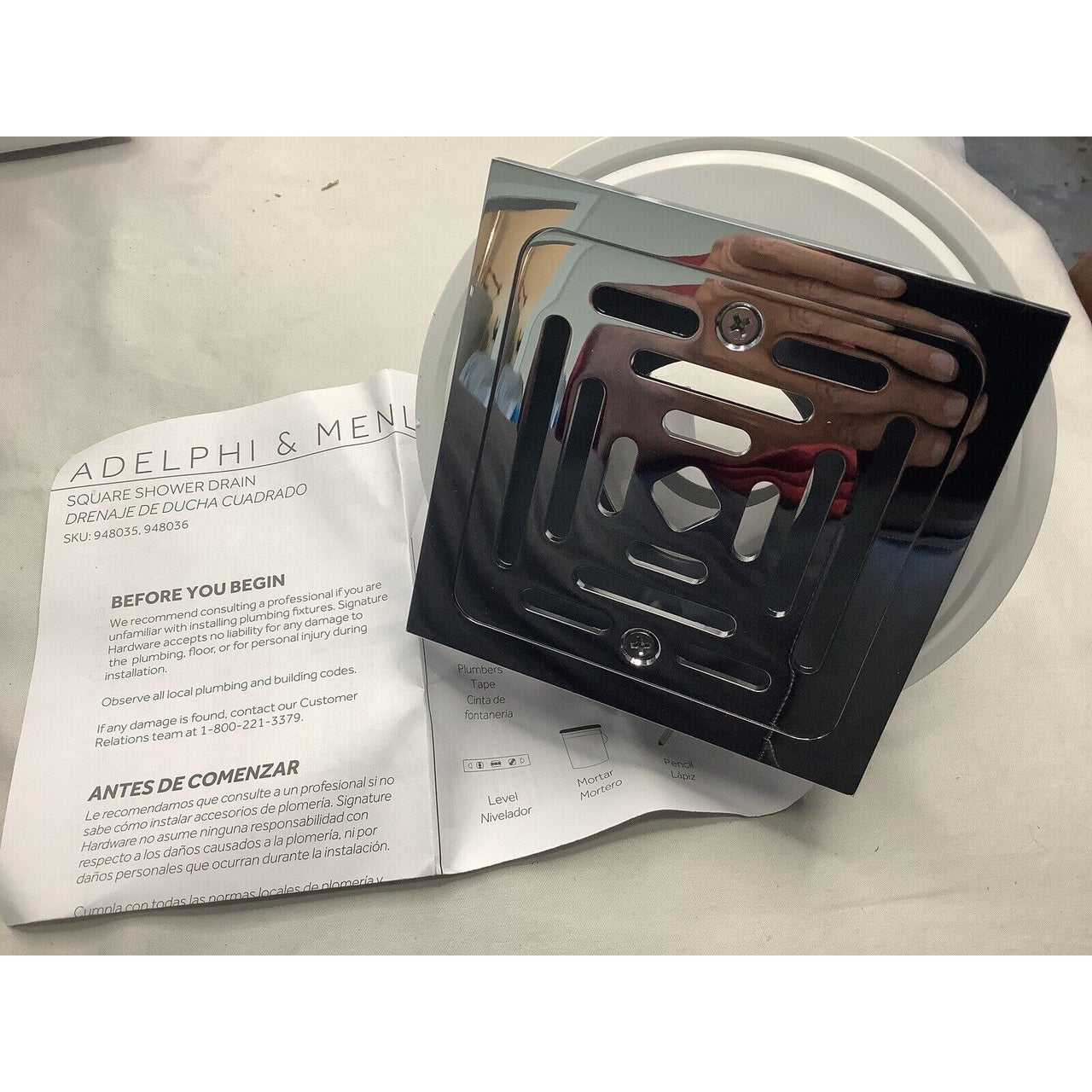 Signature Hardware 446692 Adelphi 4-1/2" Linear Shower Drain - Chrome