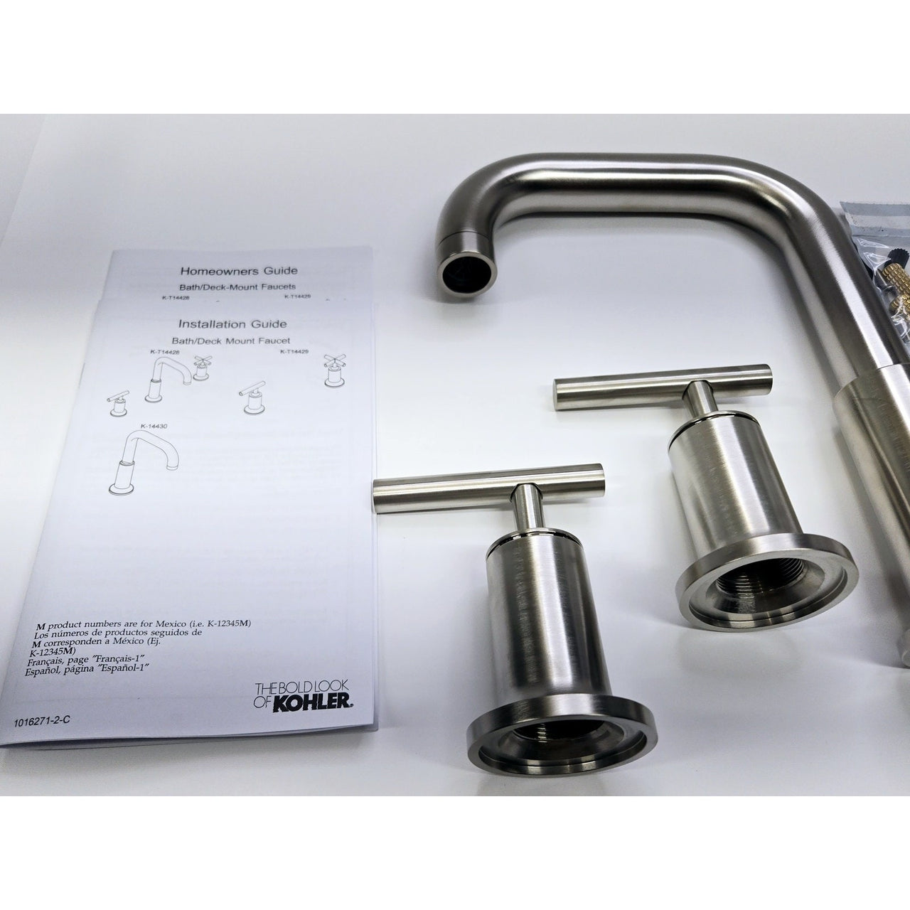 Kohler T14428-4-BN Purist Deck-Mount Bathtub Faucet Trim - Brushed Nickel