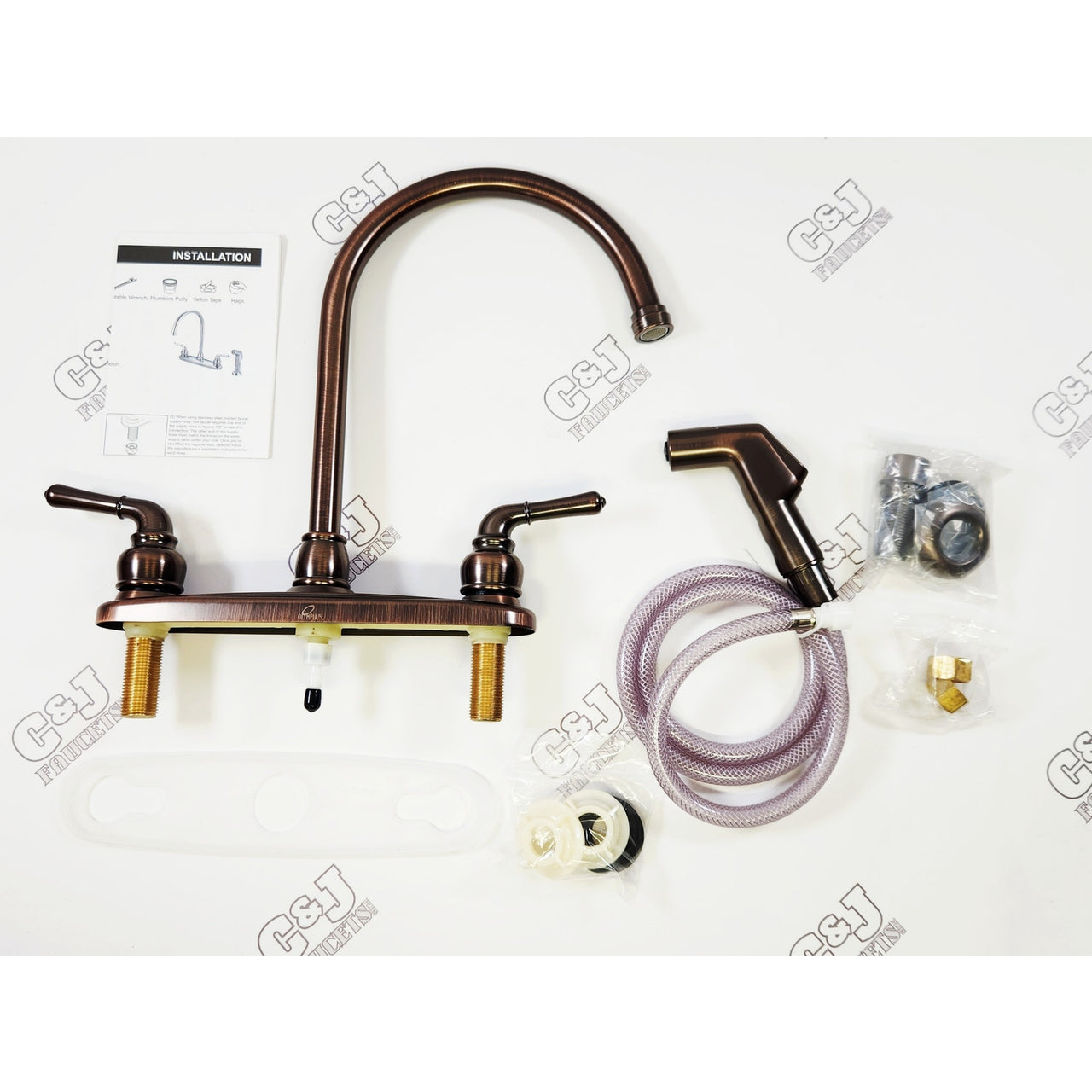 Pioneer K-5342-ORB Accent 1.5 GPM Widespread Kitchen Faucet -Oil Rub Bronze READ