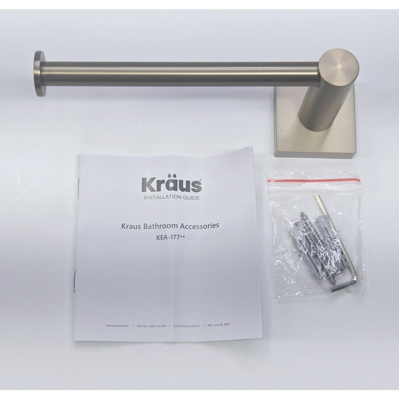 Kraus KEA-17729BG Ventus Single Post Bathroom Toilet Paper Holder - Brushed Gold