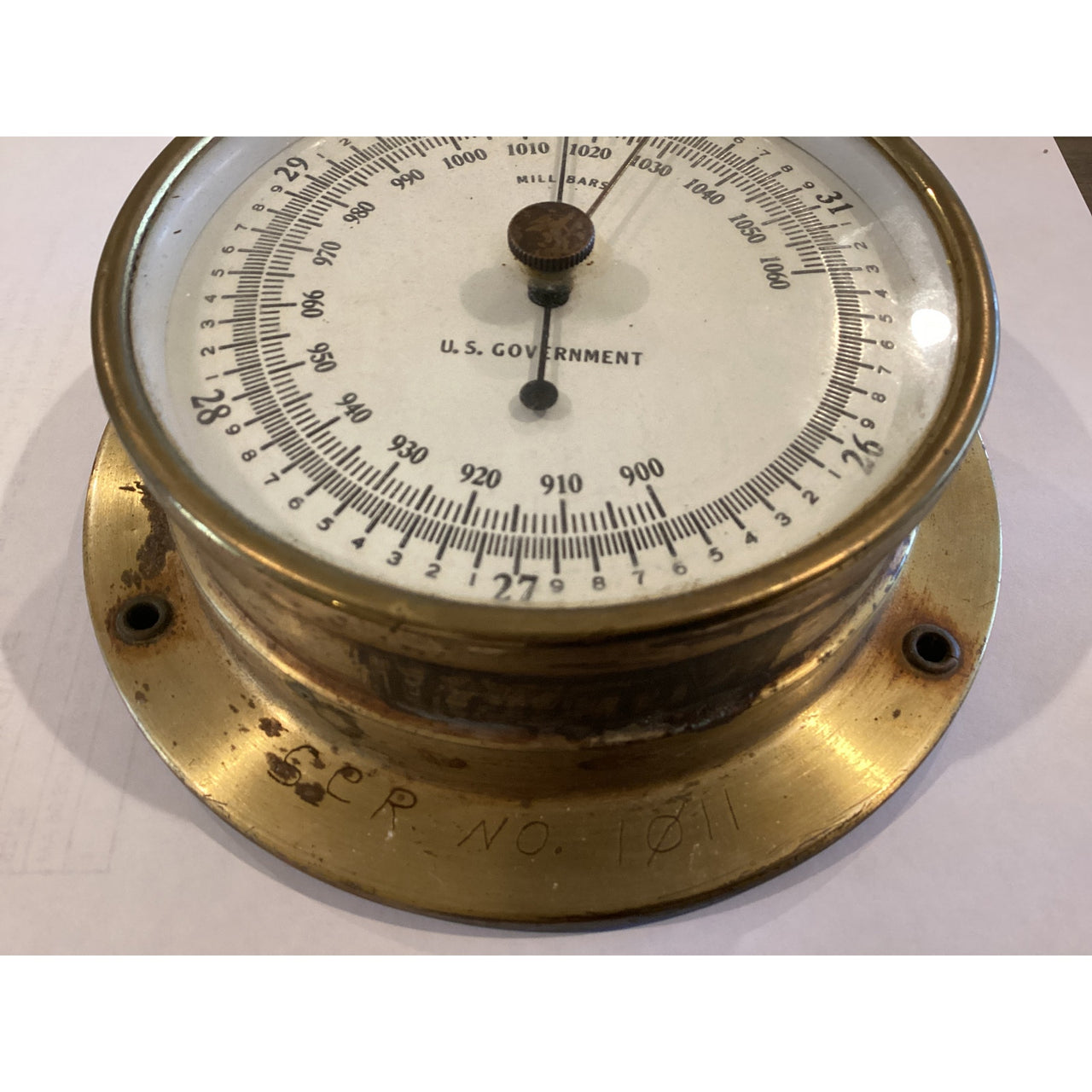 Taylor Instrument Co. SK-12509 1959 U.S. Government Barometer - Brass Case
