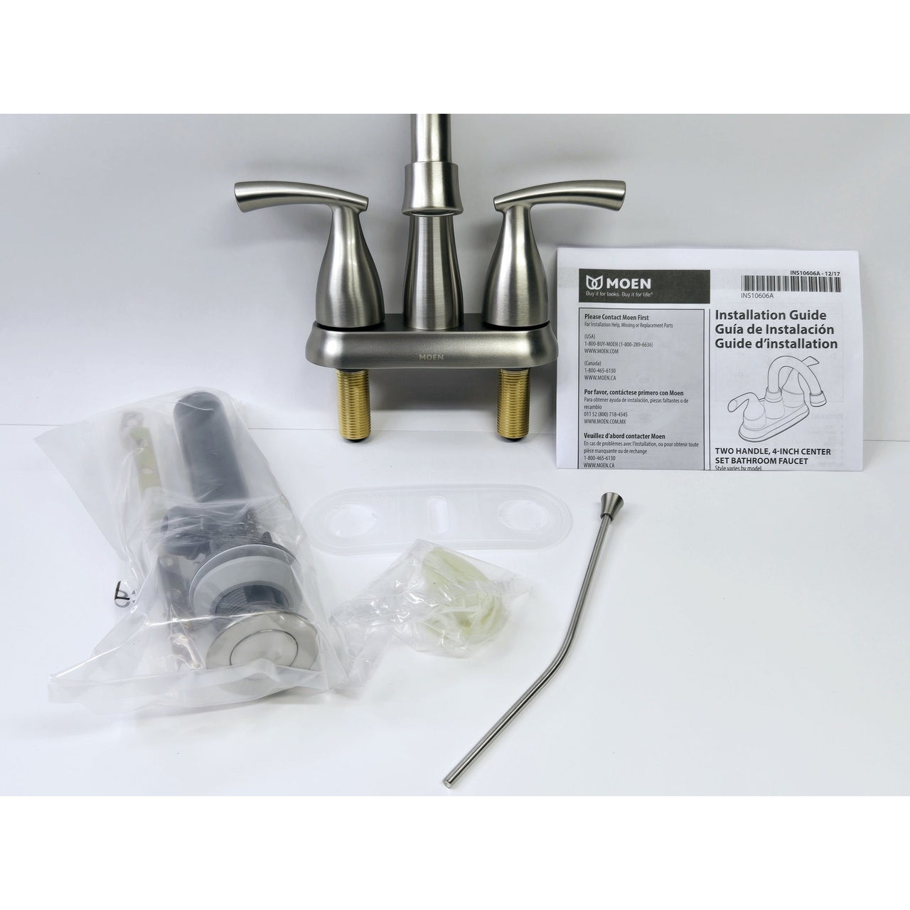 Moen 84128SRN Essie 2-Handle 4 in. Centerset Bathroom Faucet - Brushed Nickel