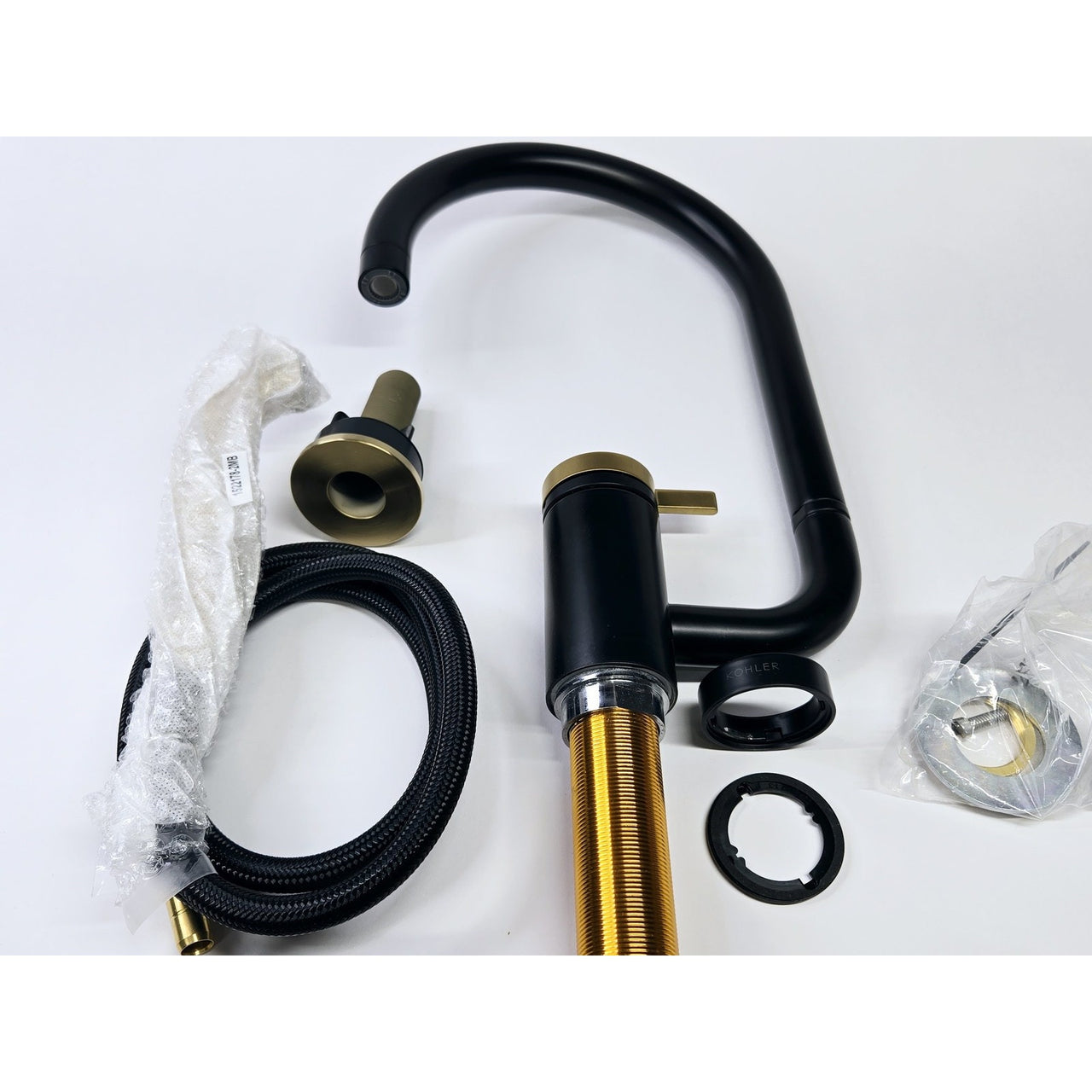 Kohler 28272-BMB Components 1.5 GPM Kitchen Faucet - Black and Moderne Brass