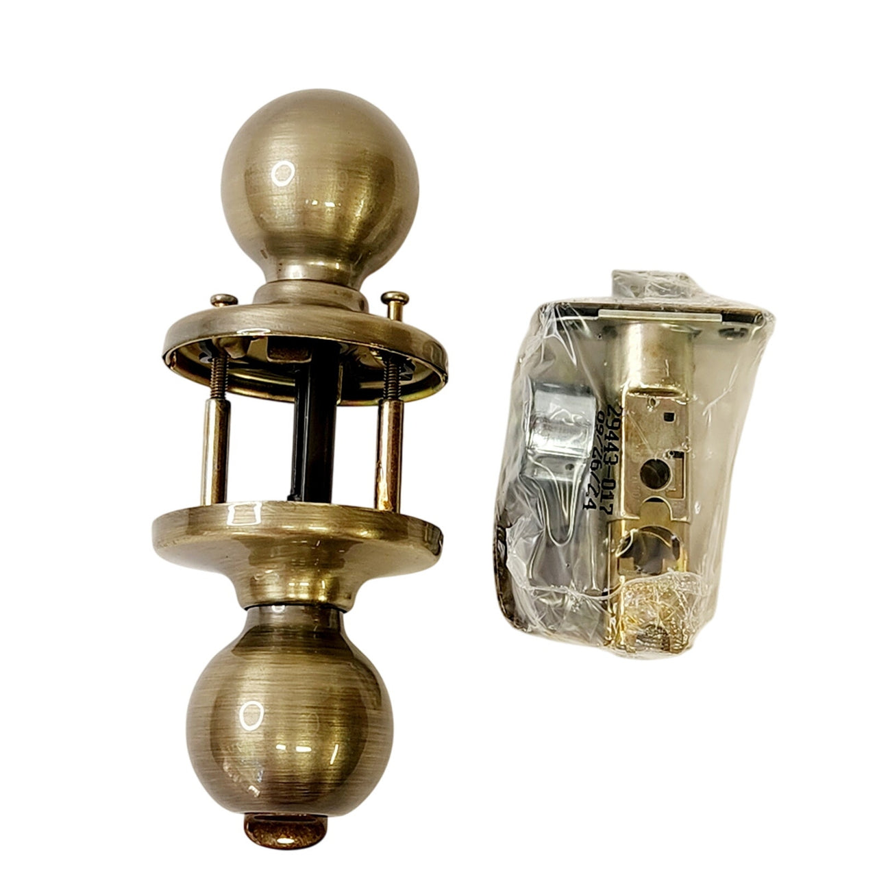 Kwikset 300P 5 6AL RCS Polo Privacy Bed/Bath Door Knob with Lock - Antique Brass