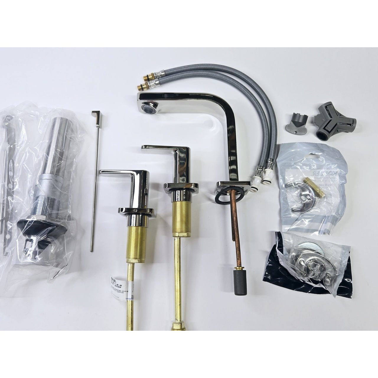 Kohler 23484-4-SN Parallel Bathroom Sink Faucet, 1.2 GPM - Polished Nickel