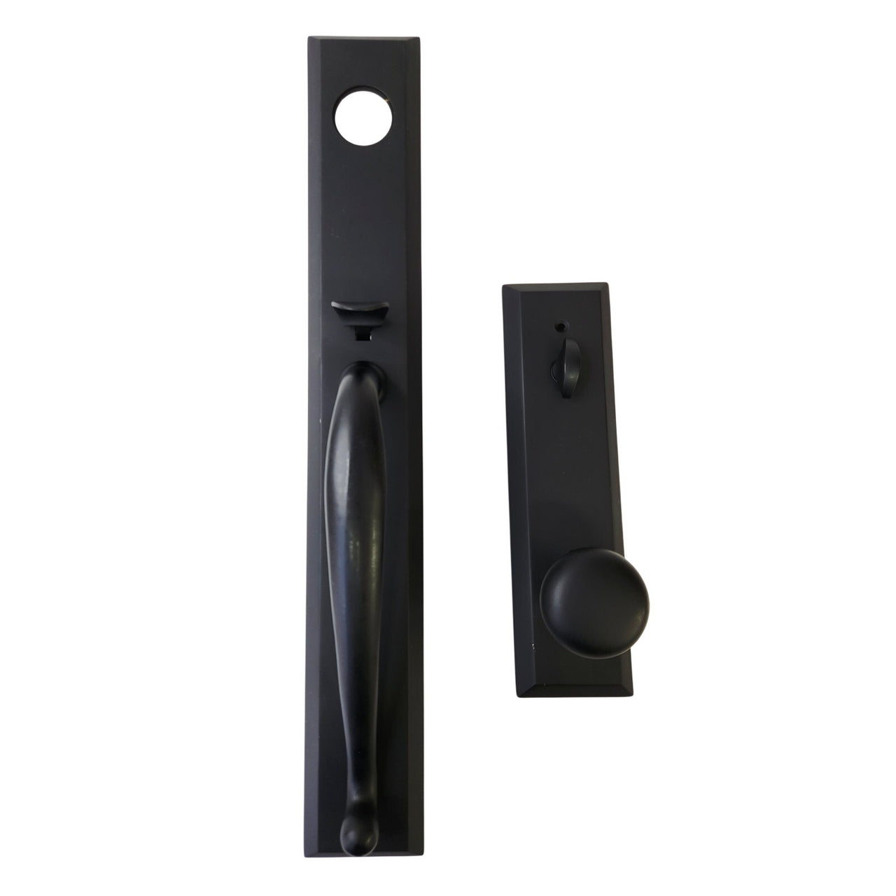 Emtek 4415PUS19 Jefferson Keyed Entry Handleset w/Interior Knob - Black READ