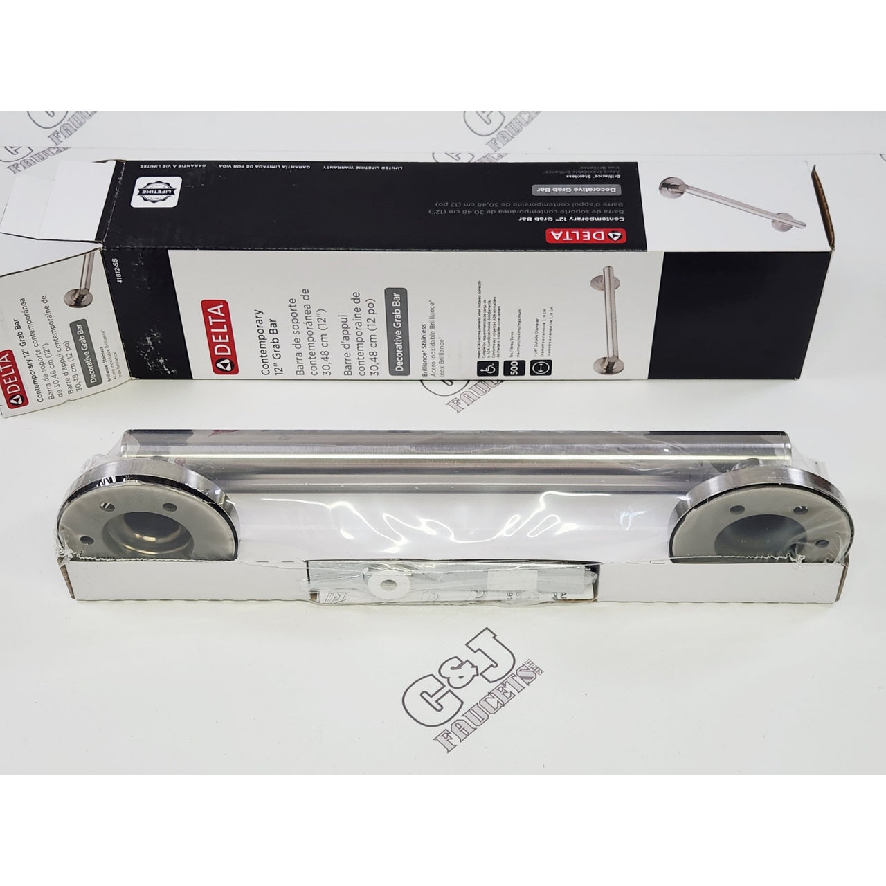 Delta 41812-SS BathSafety 12" Grab Bar - Brilliance Stainless