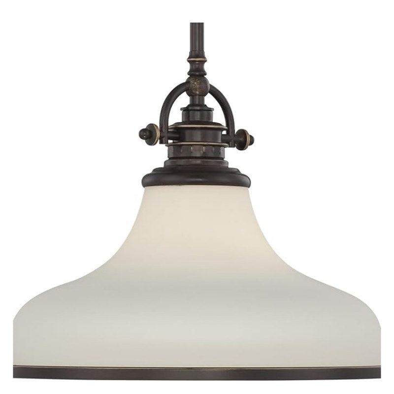 Quoizel Lighting GRT2814PN Grant 14 inch Opal Pendant Light -  Palladian Bronze