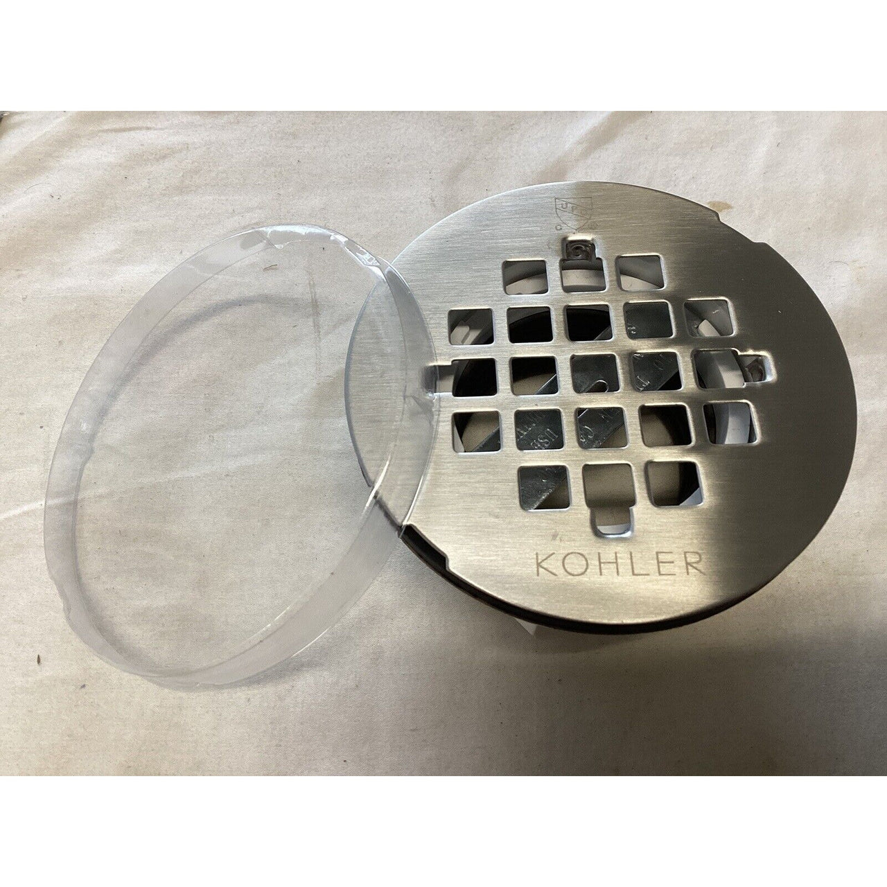 Kohler 22676-BS Round PVC Shower Receptor Drain - Brushed Stainless