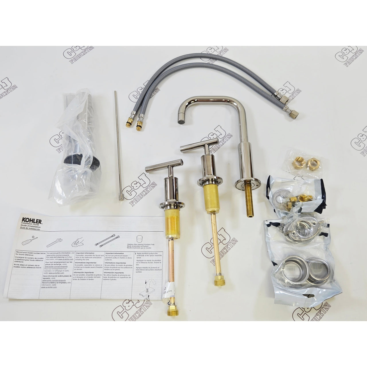 Kohler 14406-4-SN Purist Bathroom Sink Faucet - Polished Nickel - FREE Shipping
