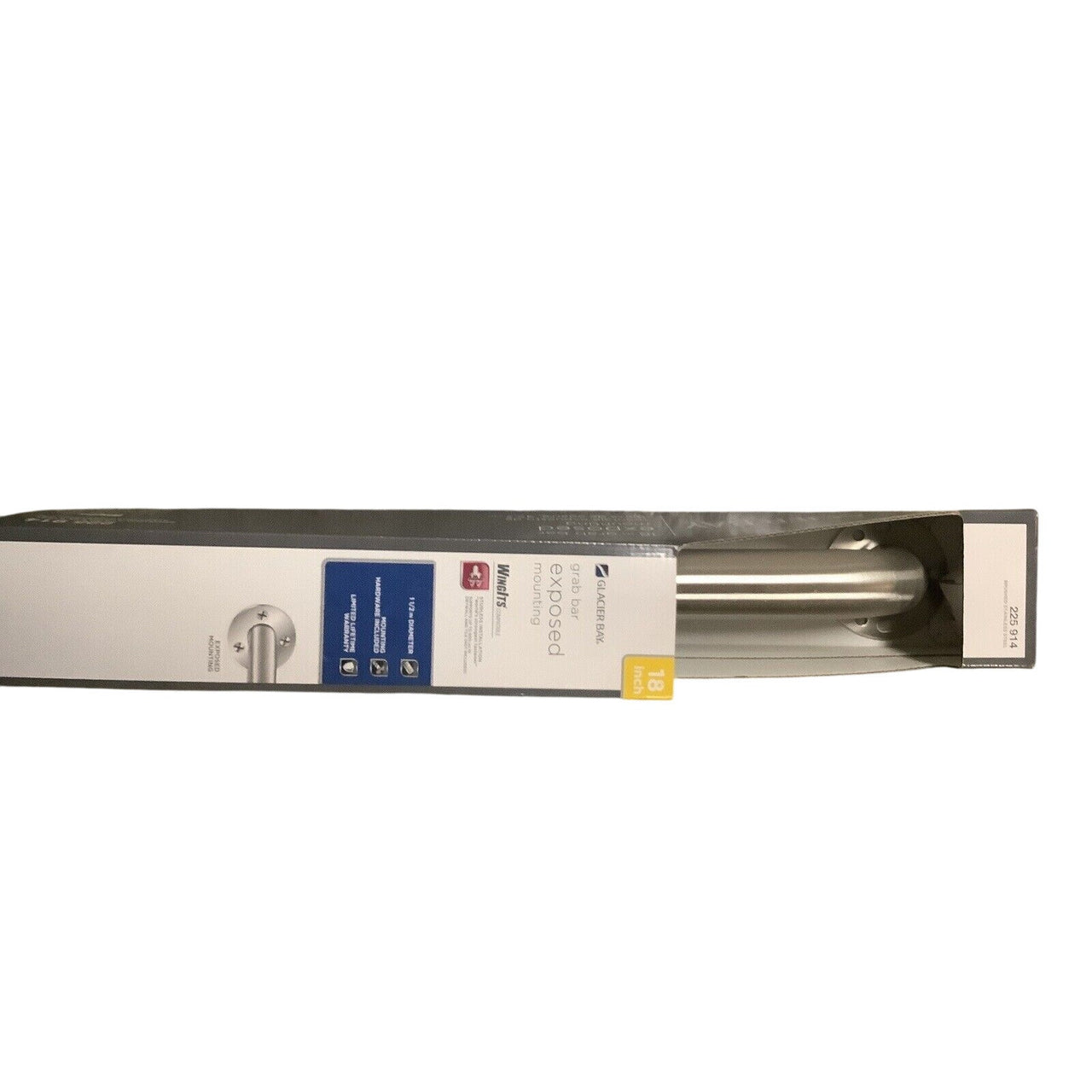Glacier Bay 225 914 18 in. Exposed Screw Grab Bar - Brushed Stainless Steel