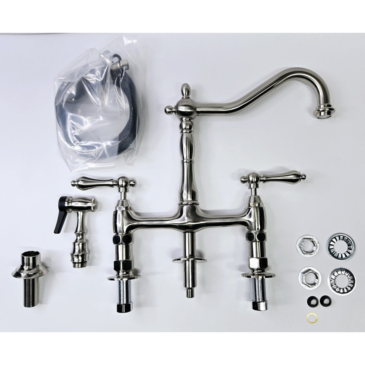 Signature Hardware 329238 Bellevue Bridge Kitchen Faucet - Brushed Nickel