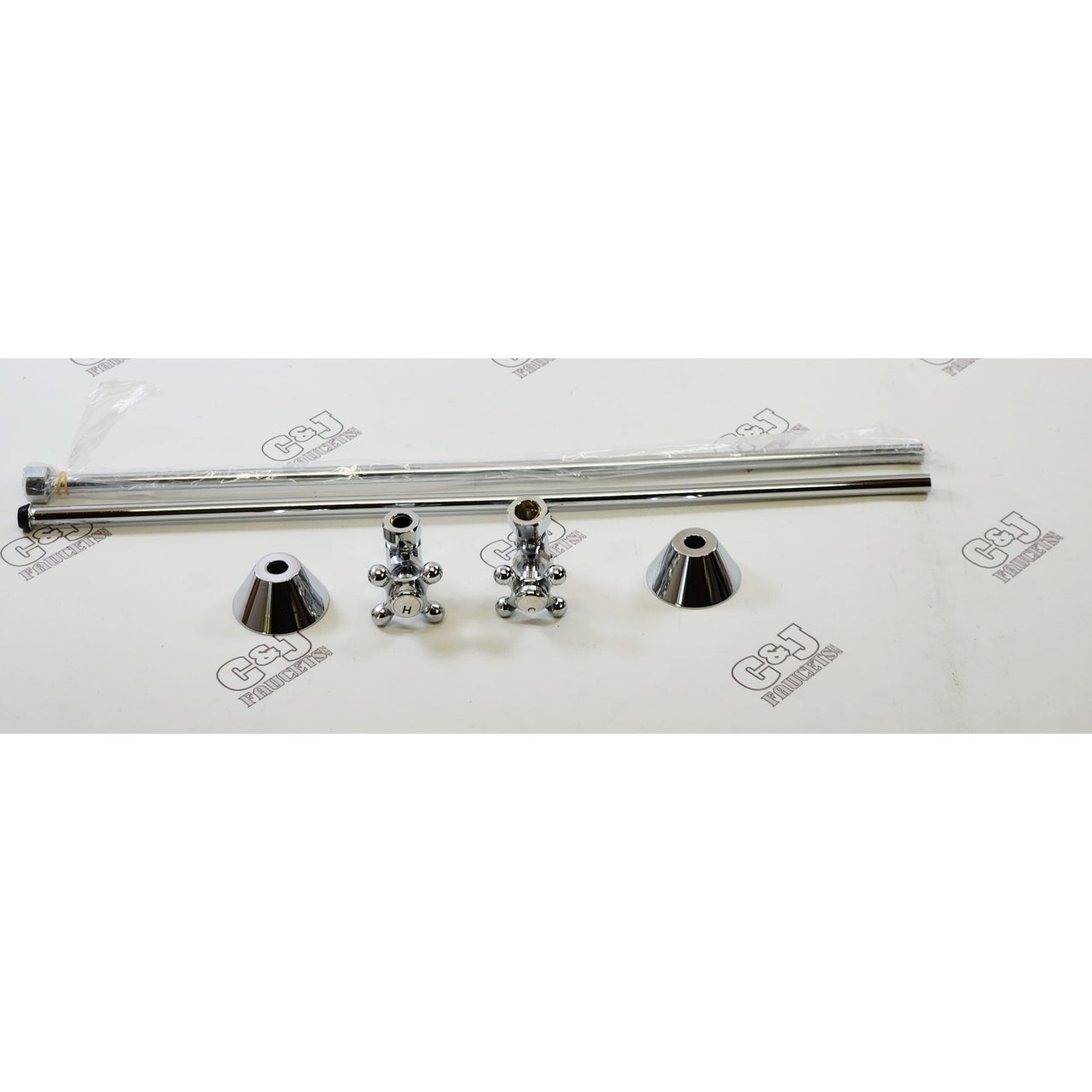 Signature Hardware 139880 Deck Mount Bath Tub Supply Lines - Chrome