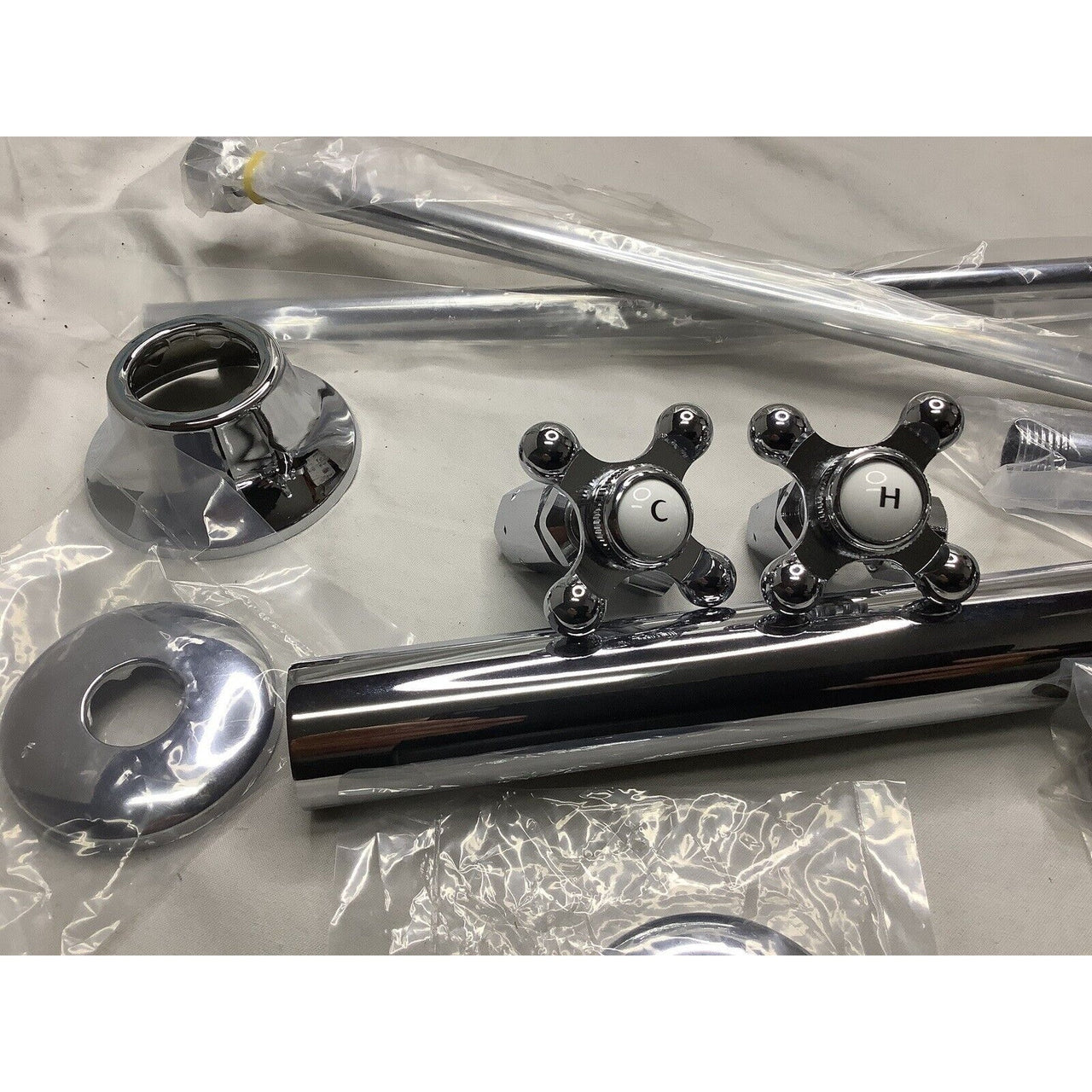 Signature Hardware 194988 Bathroom Trim Kit for Threaded Pipe from Wall - Chrome