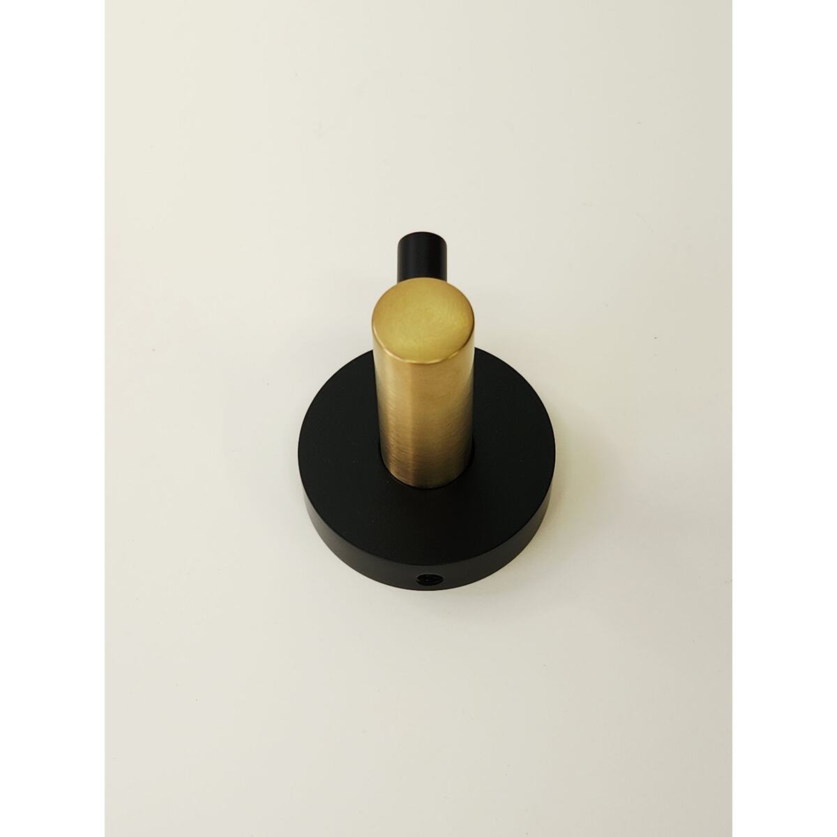 Design House 582734-BGD Kelton Euro Single Robe Hook - Matte Black/Satin Gold