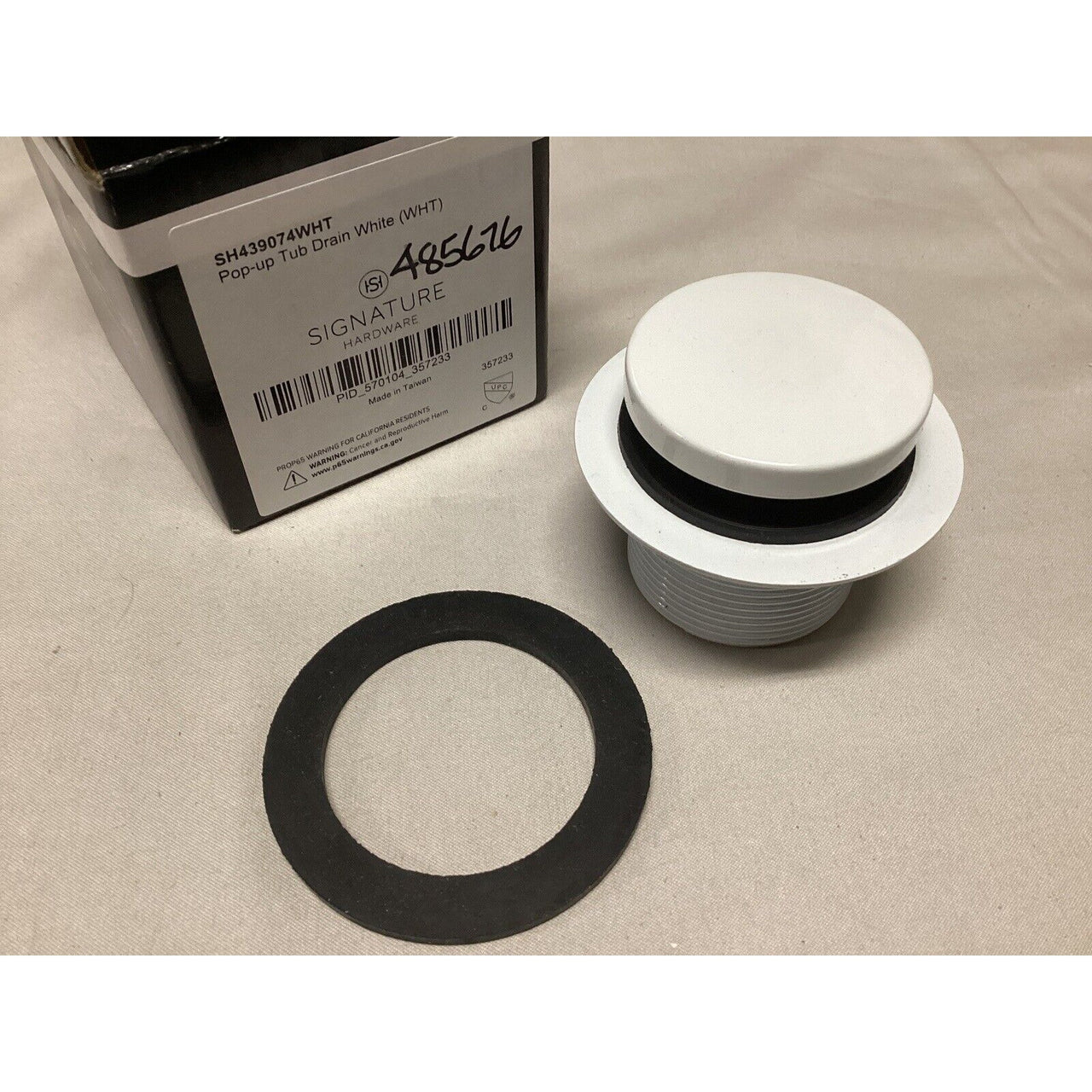 Signature Hardware 485676 Toe Touch Tub Drain Kit - White