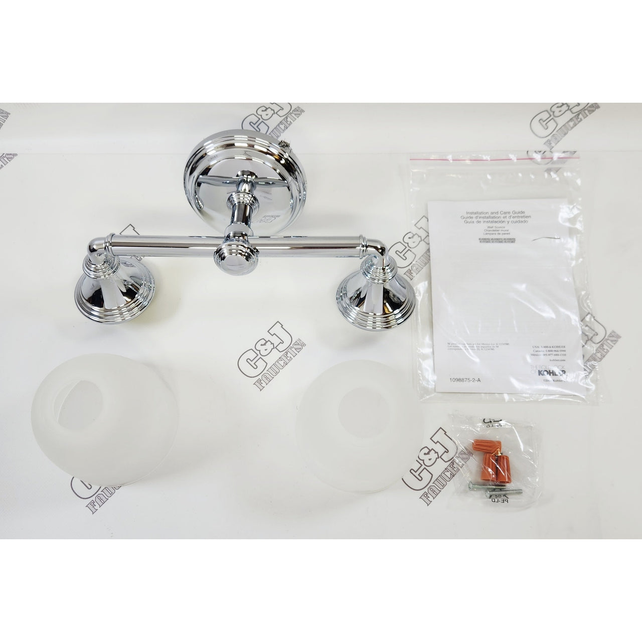 Kohler 10571-CP Devonshire 2-Light 15" Wall Sconce - Polished Chrome