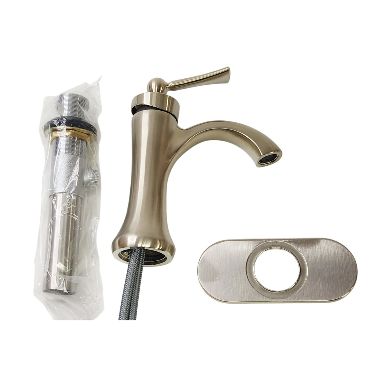 Moen 4500BN Wynford Single Hole Bathroom Faucet w/Drain Assembly -Brushed Nickel