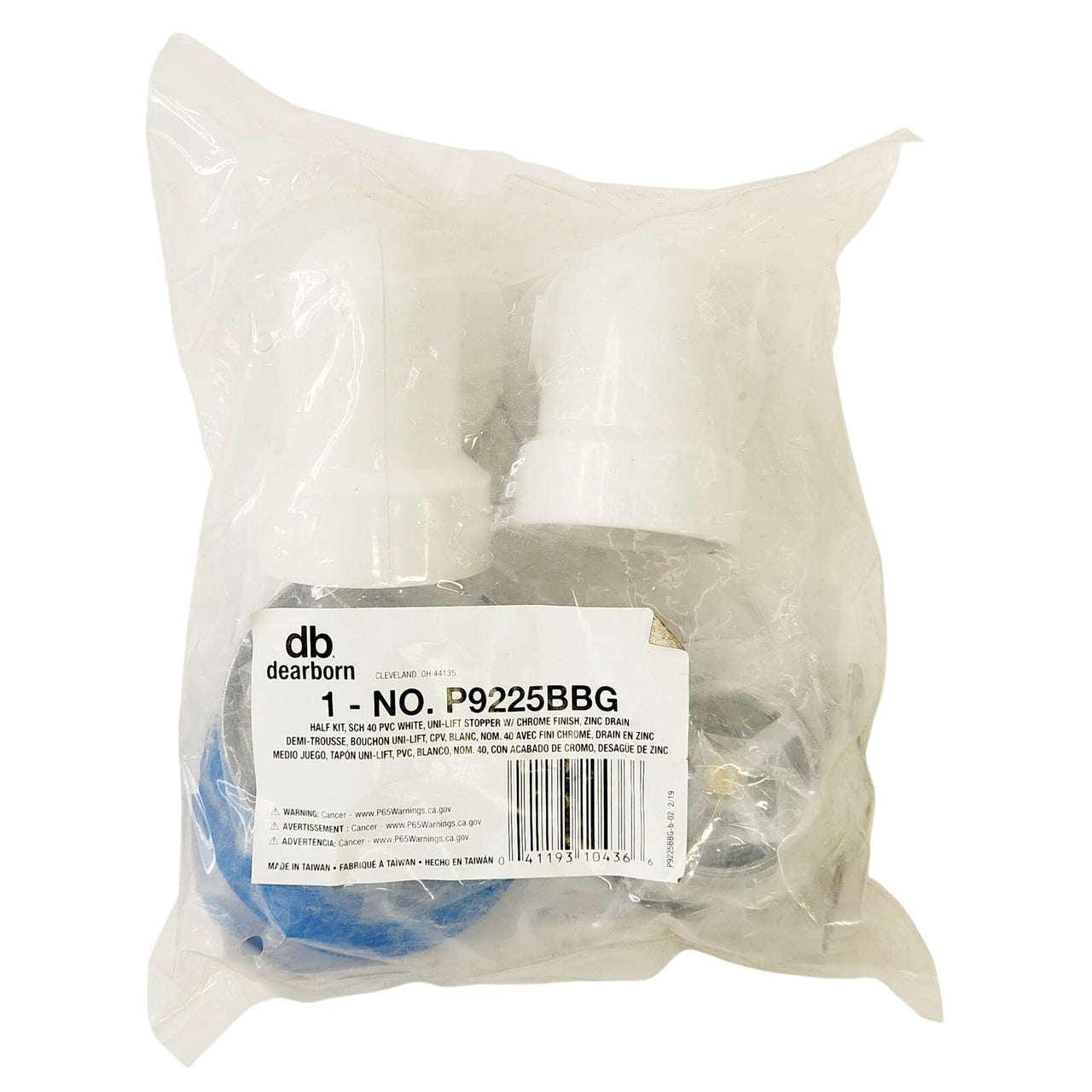 Oatey P9225BBG Schedule 40 PVC Bathtub Drain Waste and Overflow - Chrome Stopper
