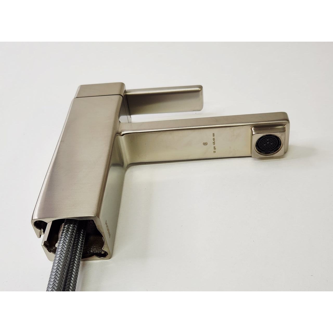 Moen S6710BN 90 Degree 1.2 GPM Single Hole Bathroom Faucet - Brushed Nickel