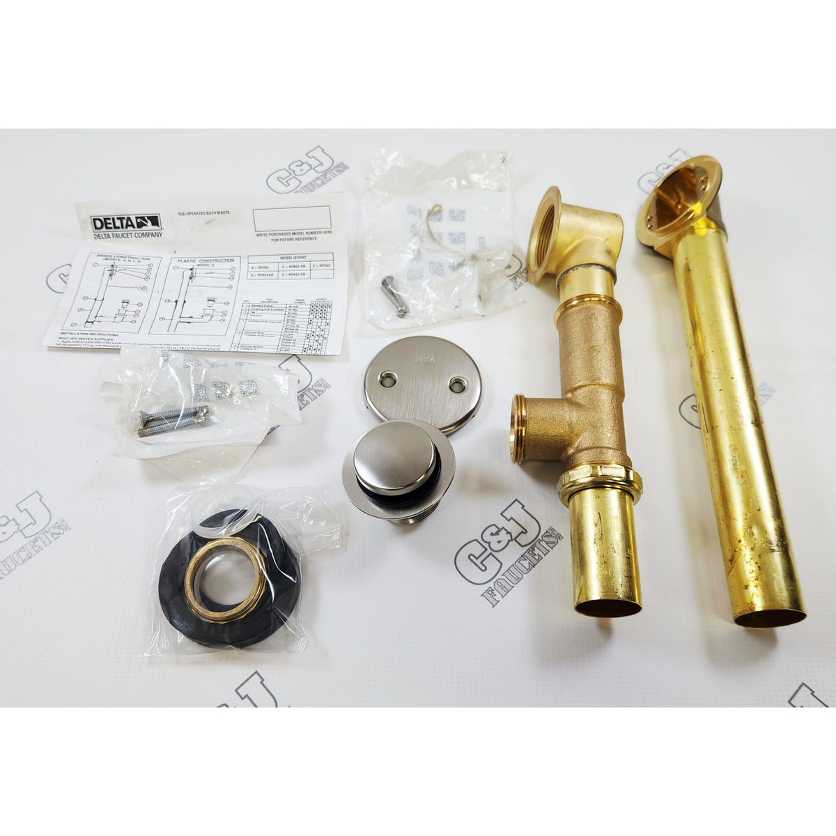 Delta RP693SS Bath Waste and Overflow Assembly Drain - Stainless