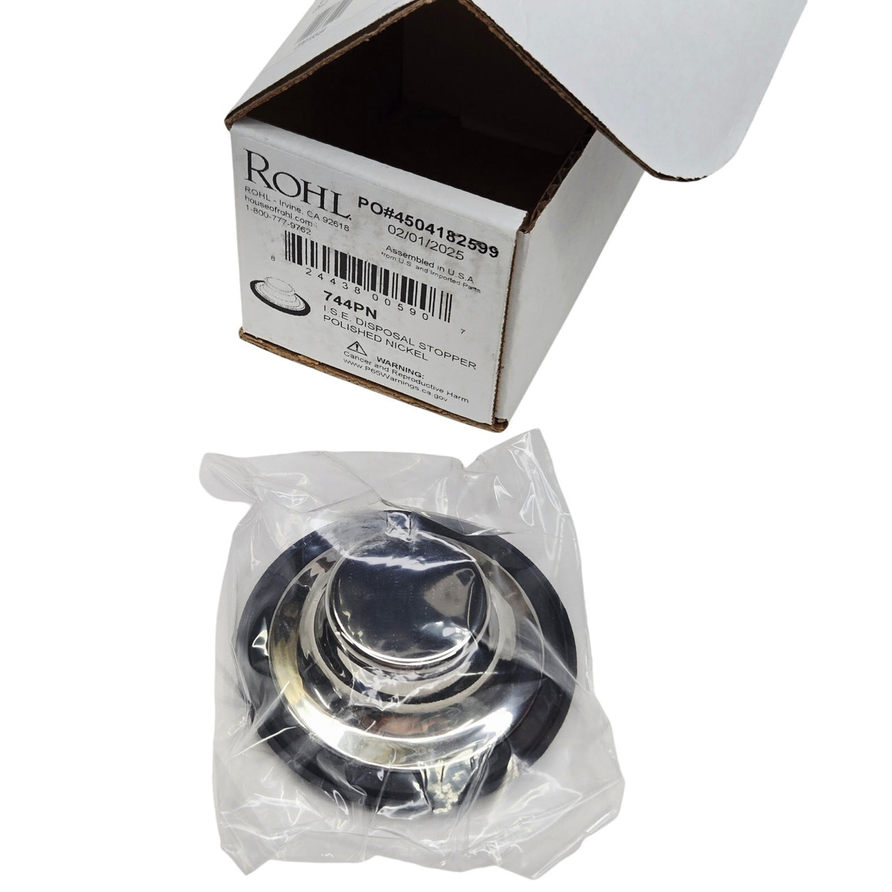 Rohl 744PN 3-1/2" Garbage Disposal Stopper - Polished Nickel