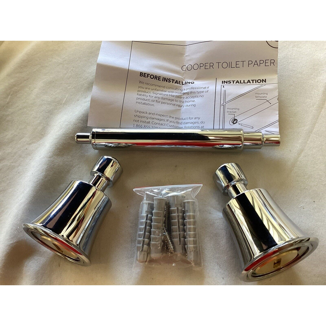 Signature Hardware 433269 Cooper Single Post Tissue Holder - Chrome