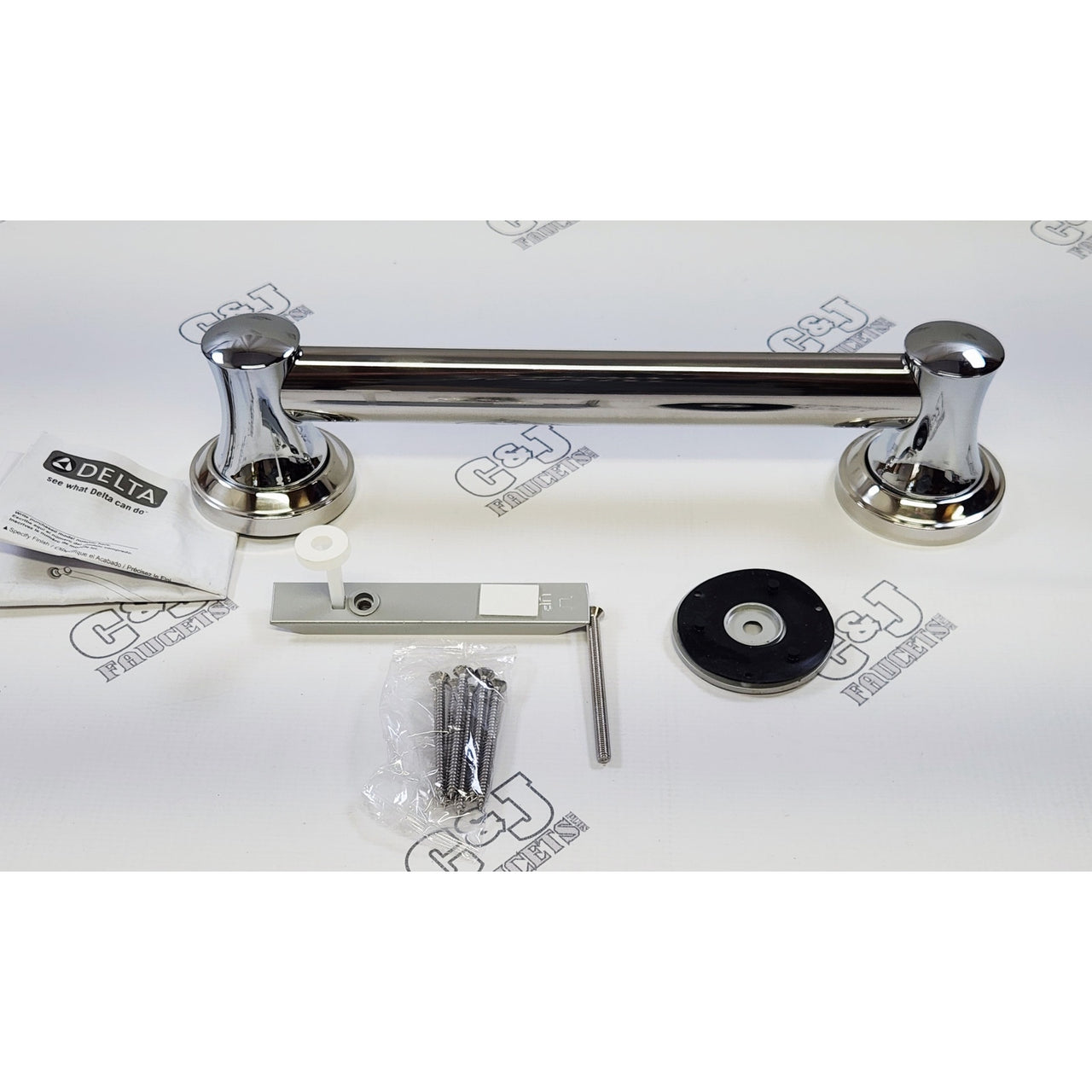 Delta 41712 12" Bathroom Grab Bar Support Rail - Chrome READ