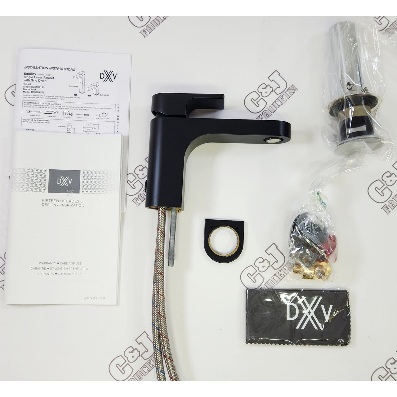 DXV D35109152.243 Equility 1.2 GPM Single Hole Bathroom Faucet - Matte Black