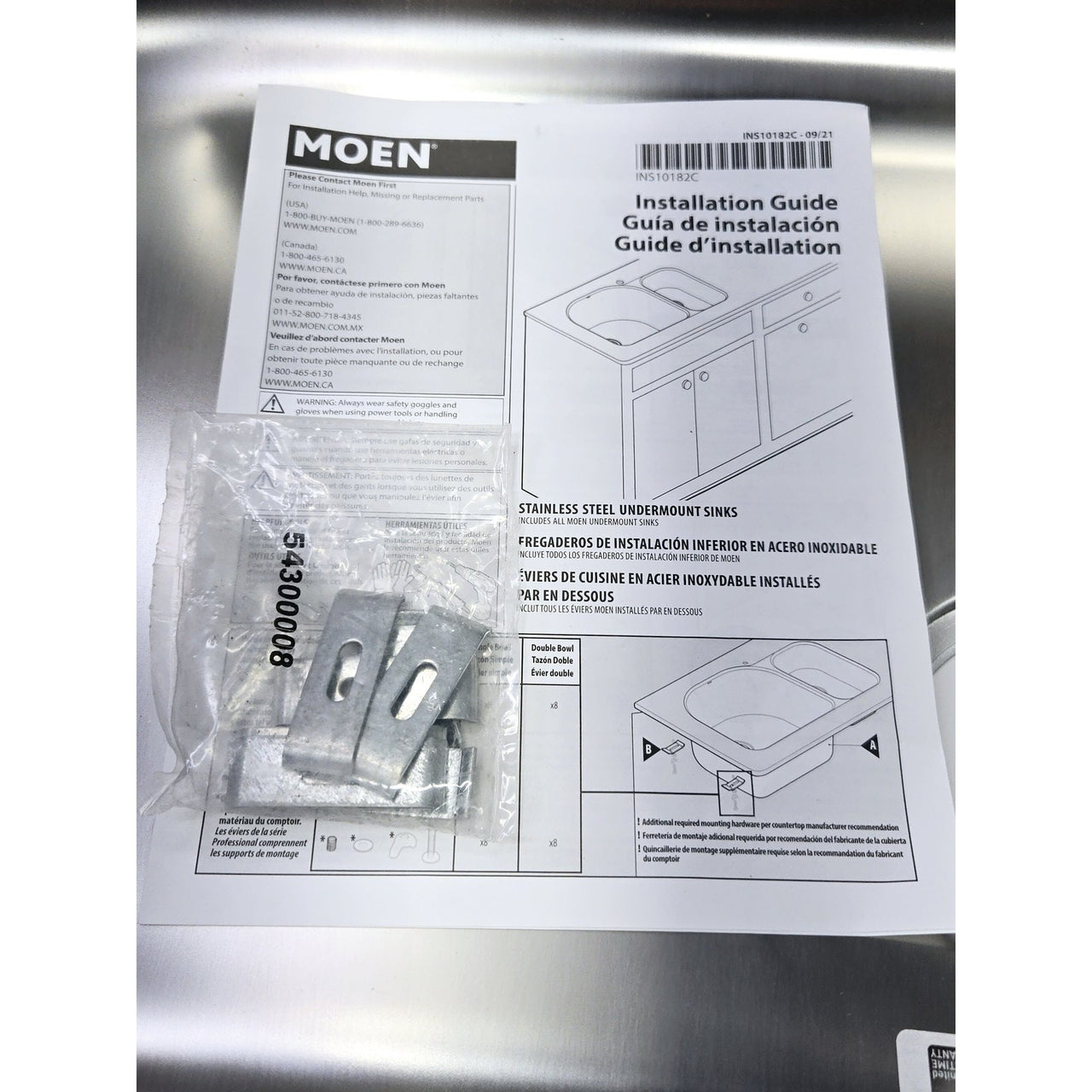 Moen GS18161 1800 Series Single Bowl Kitchen Sink - Brushed Stainless Steel
