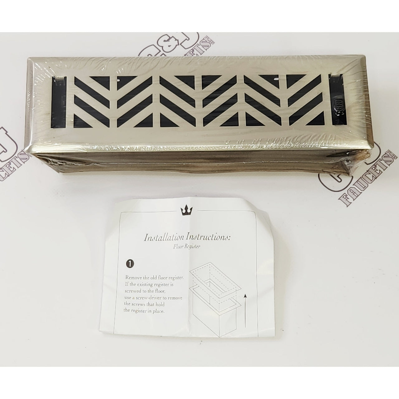 Signature Hardware 482050 Jastrow Brass Floor or Wall Register - Brushed Nickel
