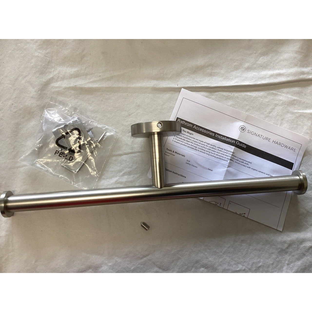 Signature Hardware 430350 Exira Dual Toilet Paper Holder - Brushed Nickel