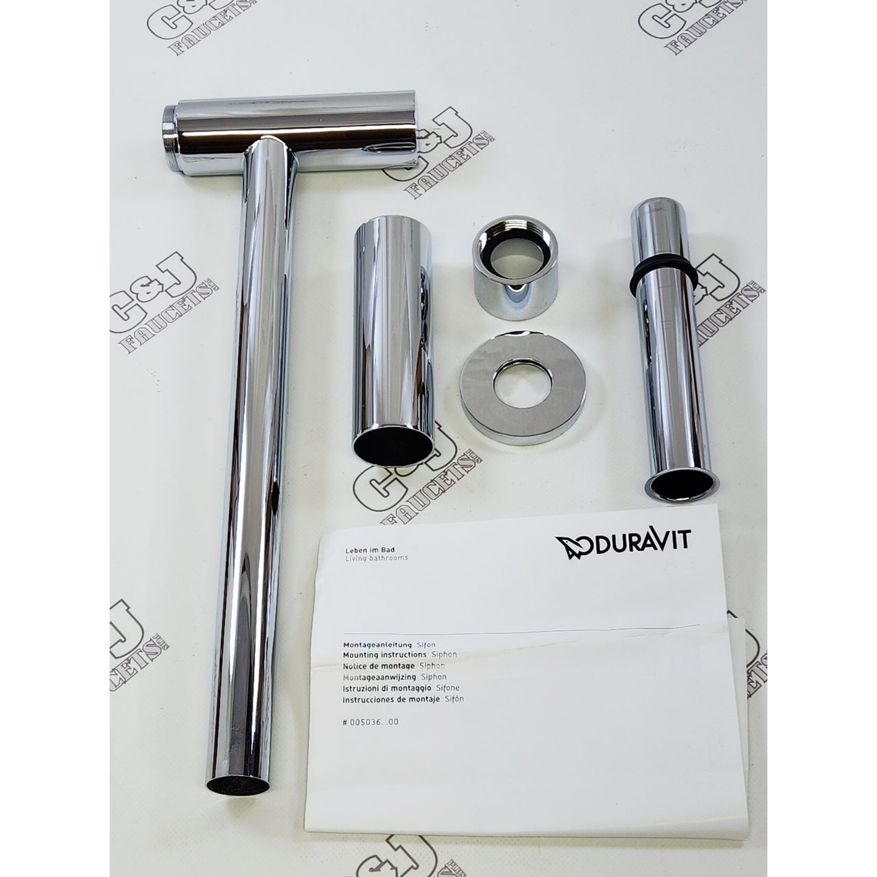 Duravit 00503610 Design Siphon P-Trap 1-1/4" - Chrome READ