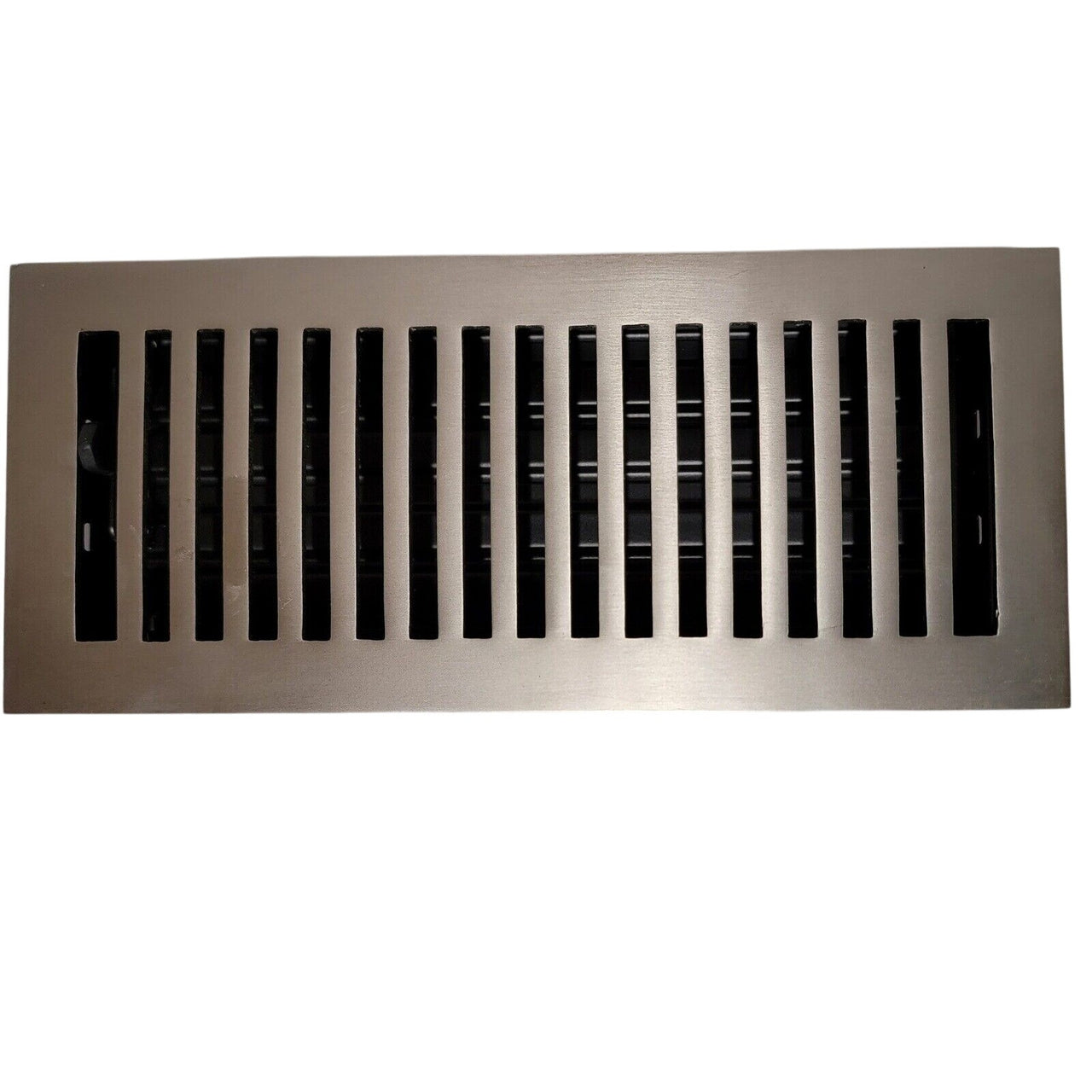 Signature Hardware 485495 Modern Metal Floor Register, 4"x10" - Brushed Nickel