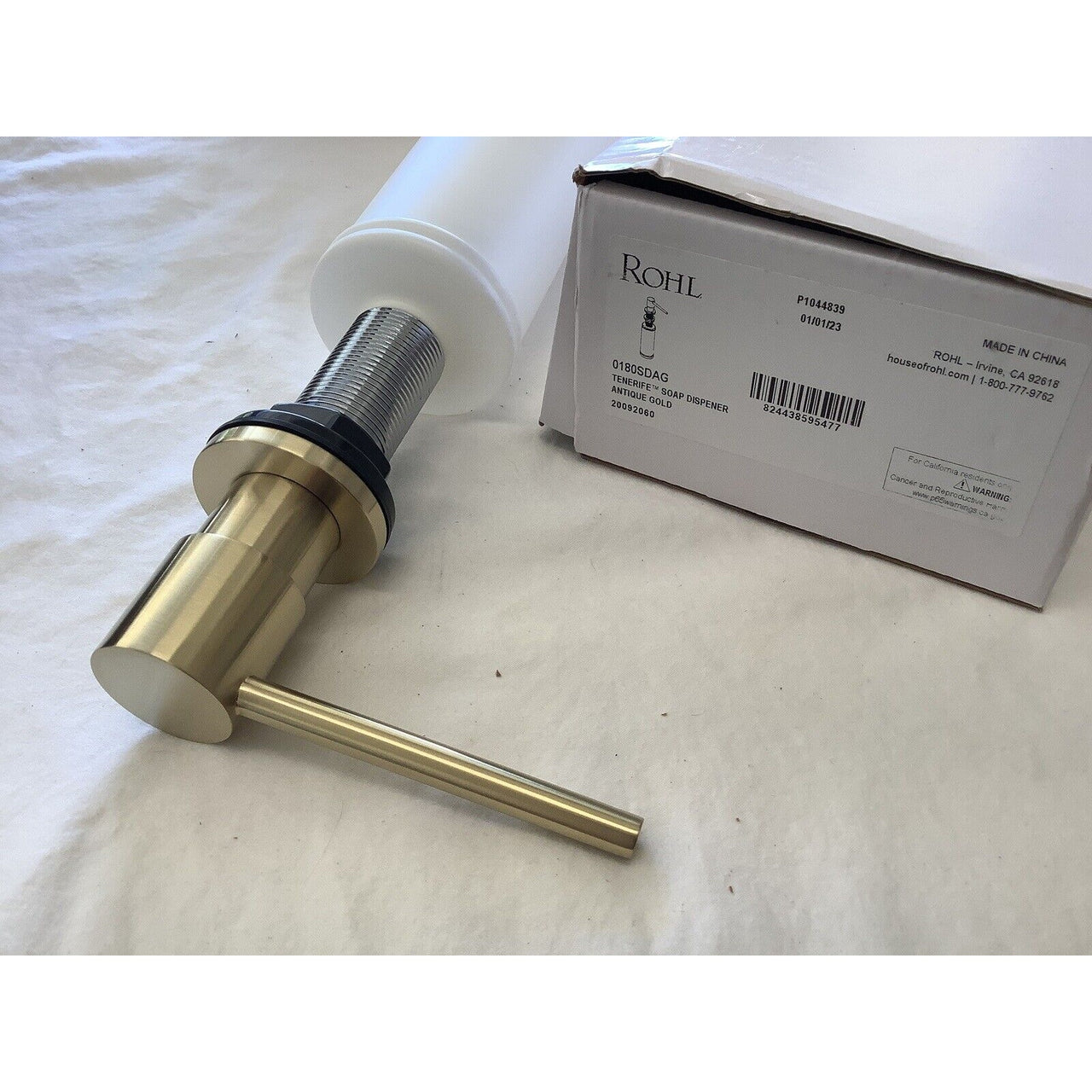 Rohl 0180SDAG Tenerife Soap Dispenser - Antique Gold