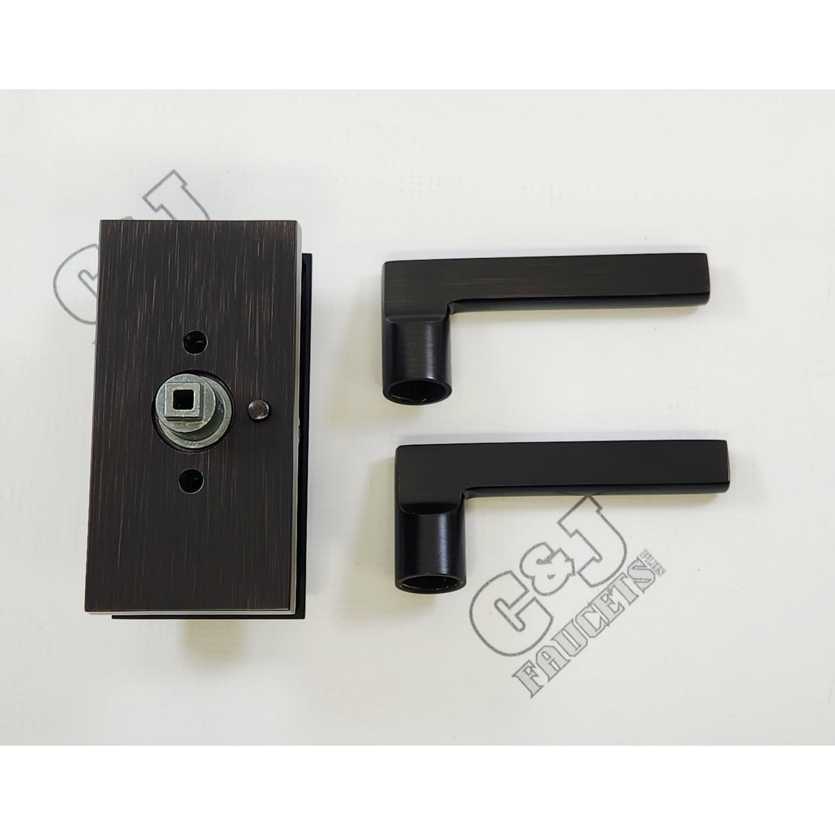 Baldwin PVSQURCFR112 Square 5" Privacy Door Lever Set - Venetian Bronze