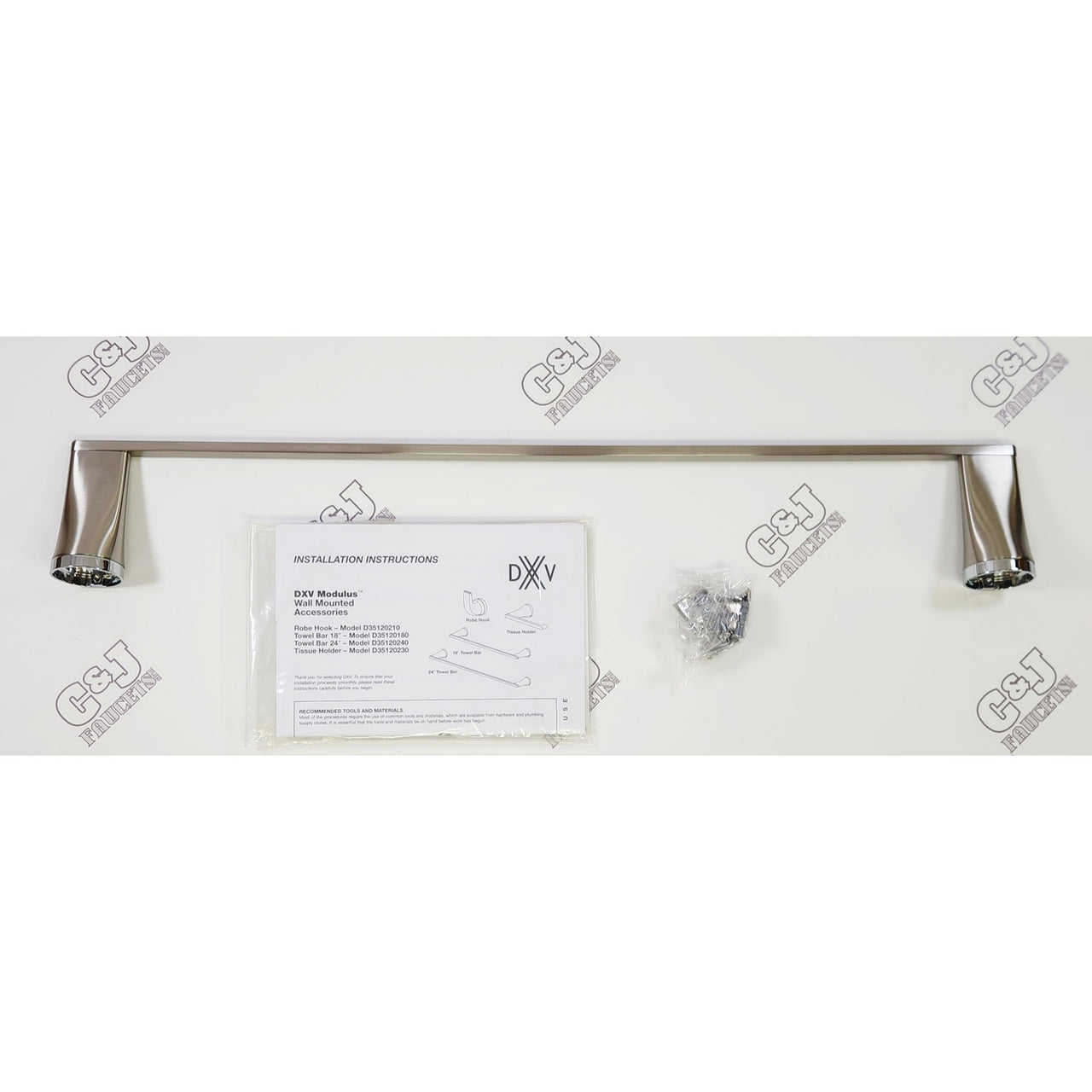 DXV D35120240.144 Modulus 24" Wall Mounted Towel Bar - Brushed Nickel