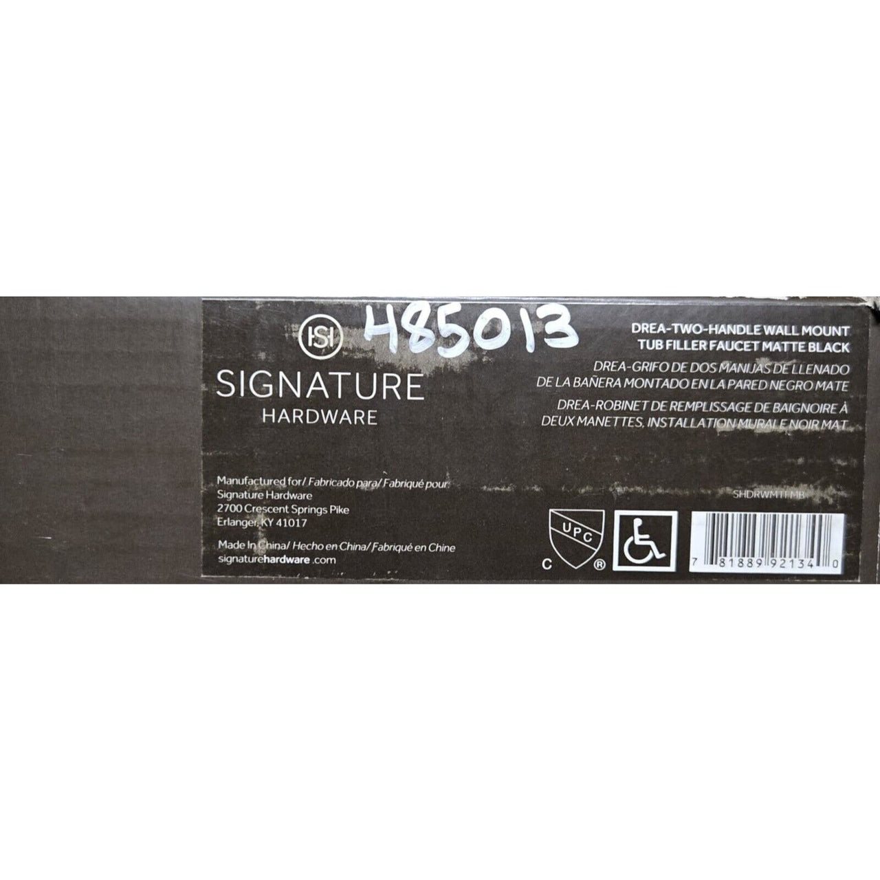 Signature Hardware 485013 Drea Wall-Mount Tub Faucet - Matte Black