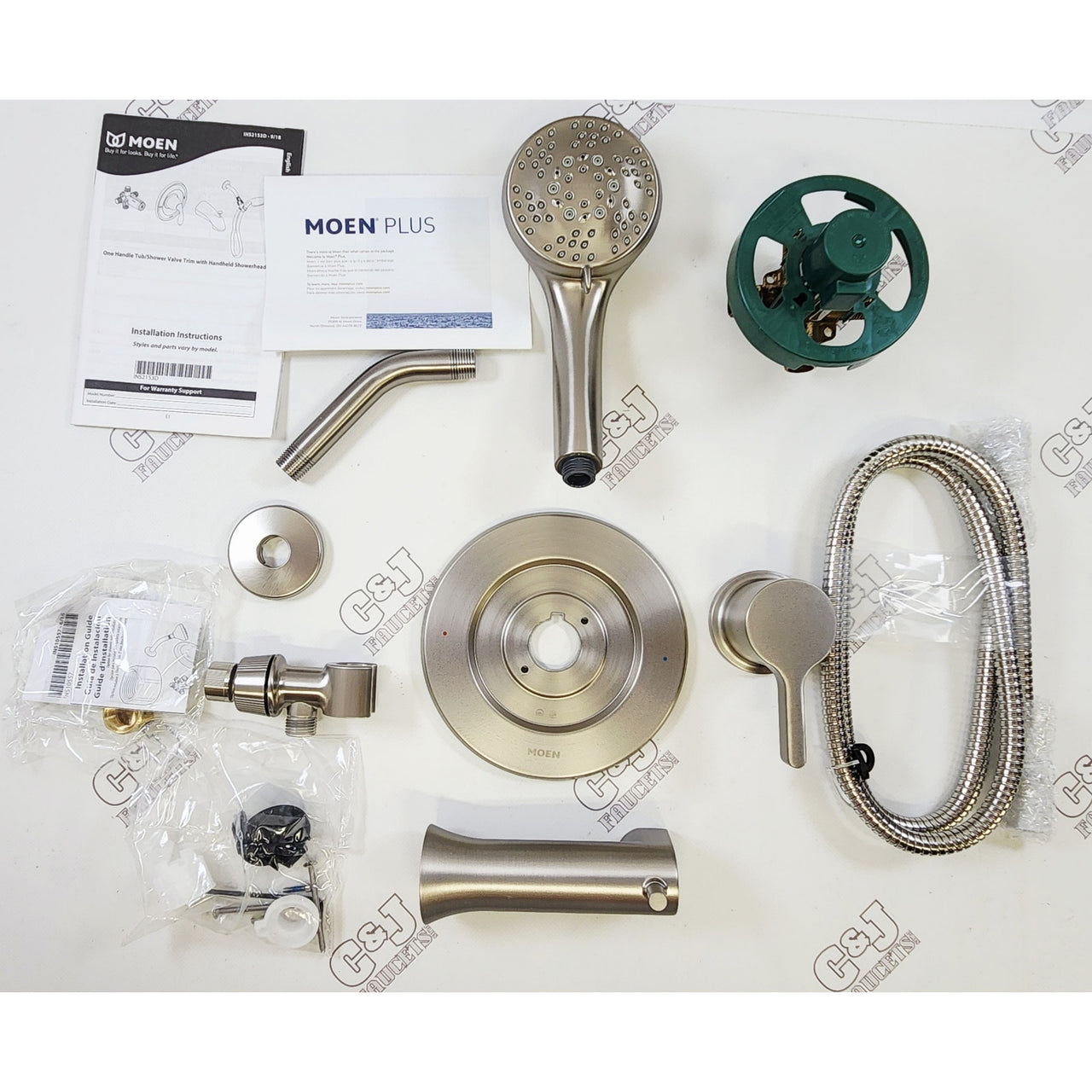 Moen 82775SRN Beric 1.75 GPM 5 Function Shower Tub Trim - Spot Resist Nickel