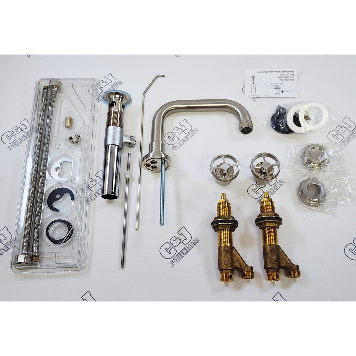 Rohl A3318IWSTN-2 Campo 1.2 GPM Widespread Bathroom Faucet - Satin Nickel