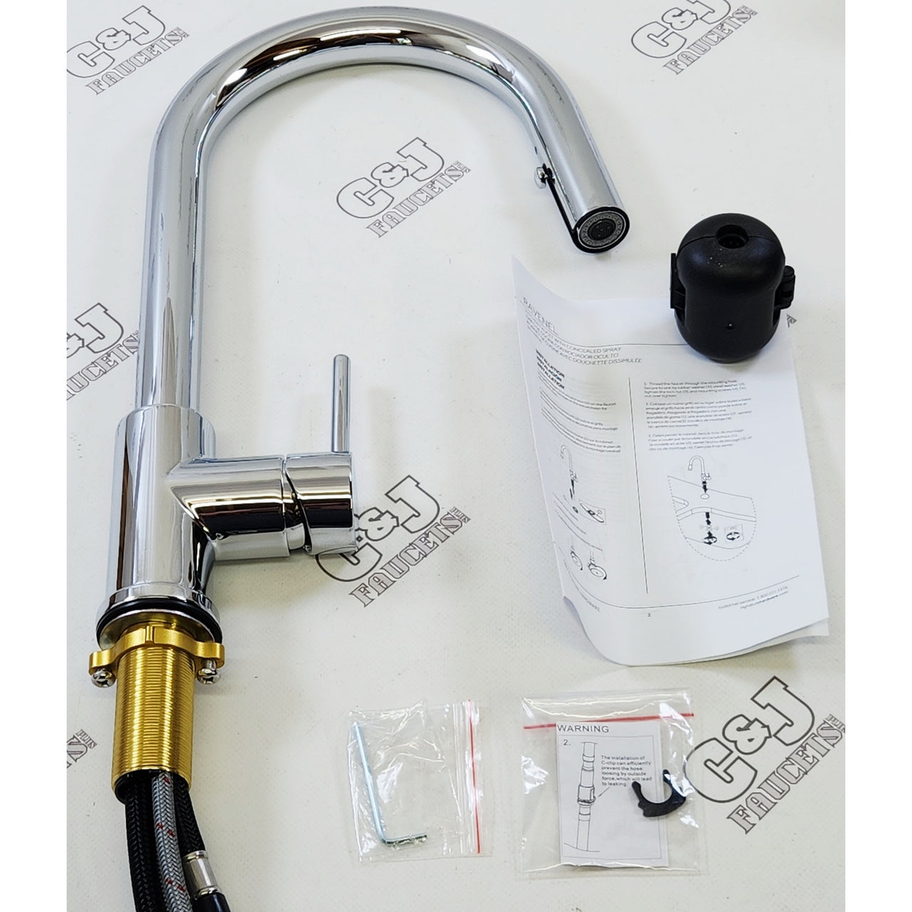 Signature Hardware 445048 Ravenel 1.8 GPM Pull-Down Kitchen Faucet - Chrome READ