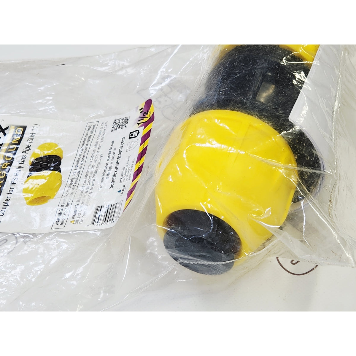 Homeflex 18-429-015 Underground 1-1/2" IPS SDR-11 Poly Gas Pipe Coupler - Yellow