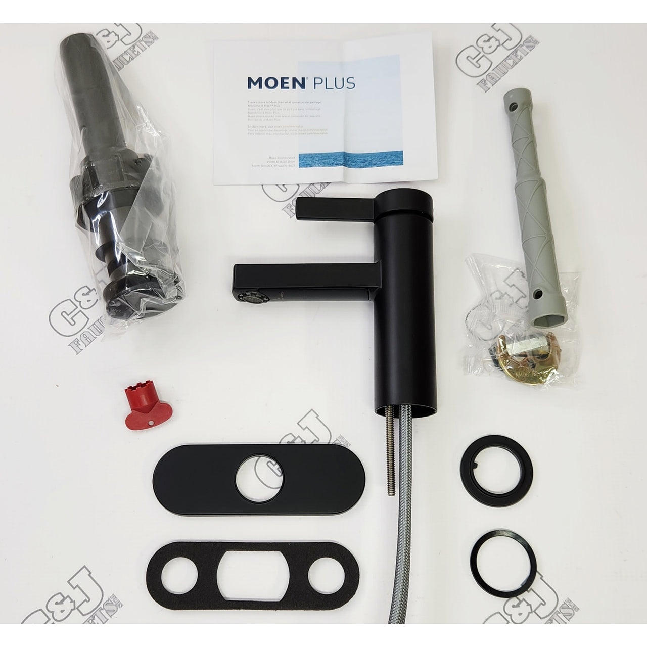 Moen 84774BL Beric Single Hole Single Handle Bathroom Sink Faucet - Matte Black