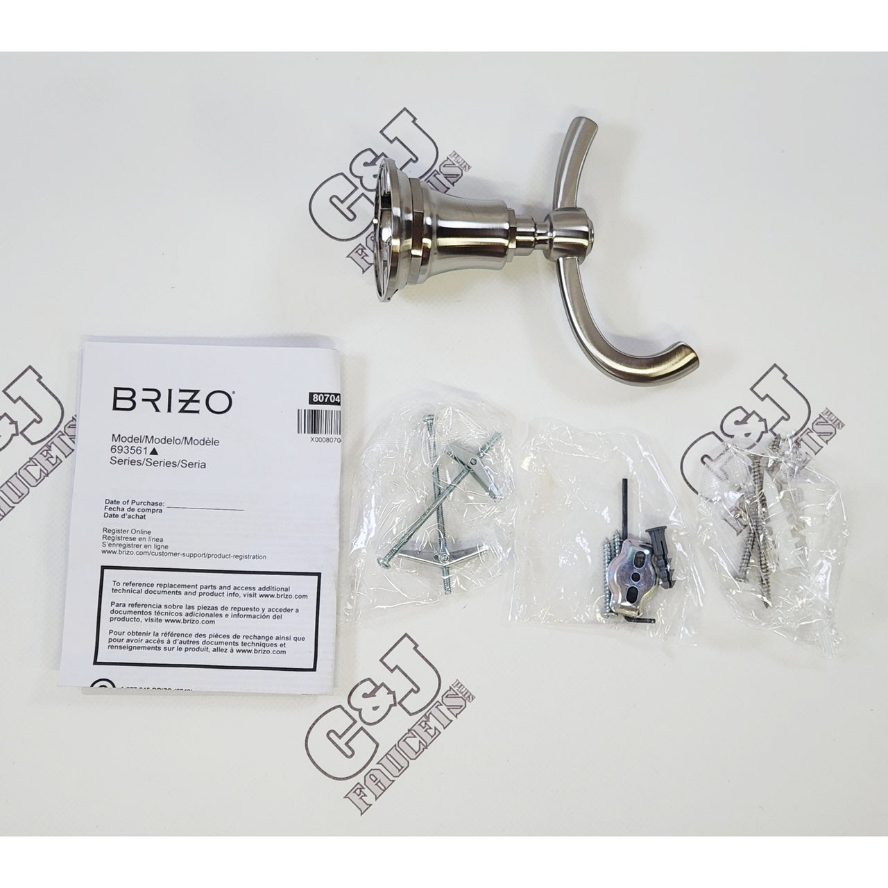 Brizo 693561-NK Rook Double Bathroom Robe Hook - Brilliance Luxe Nickel
