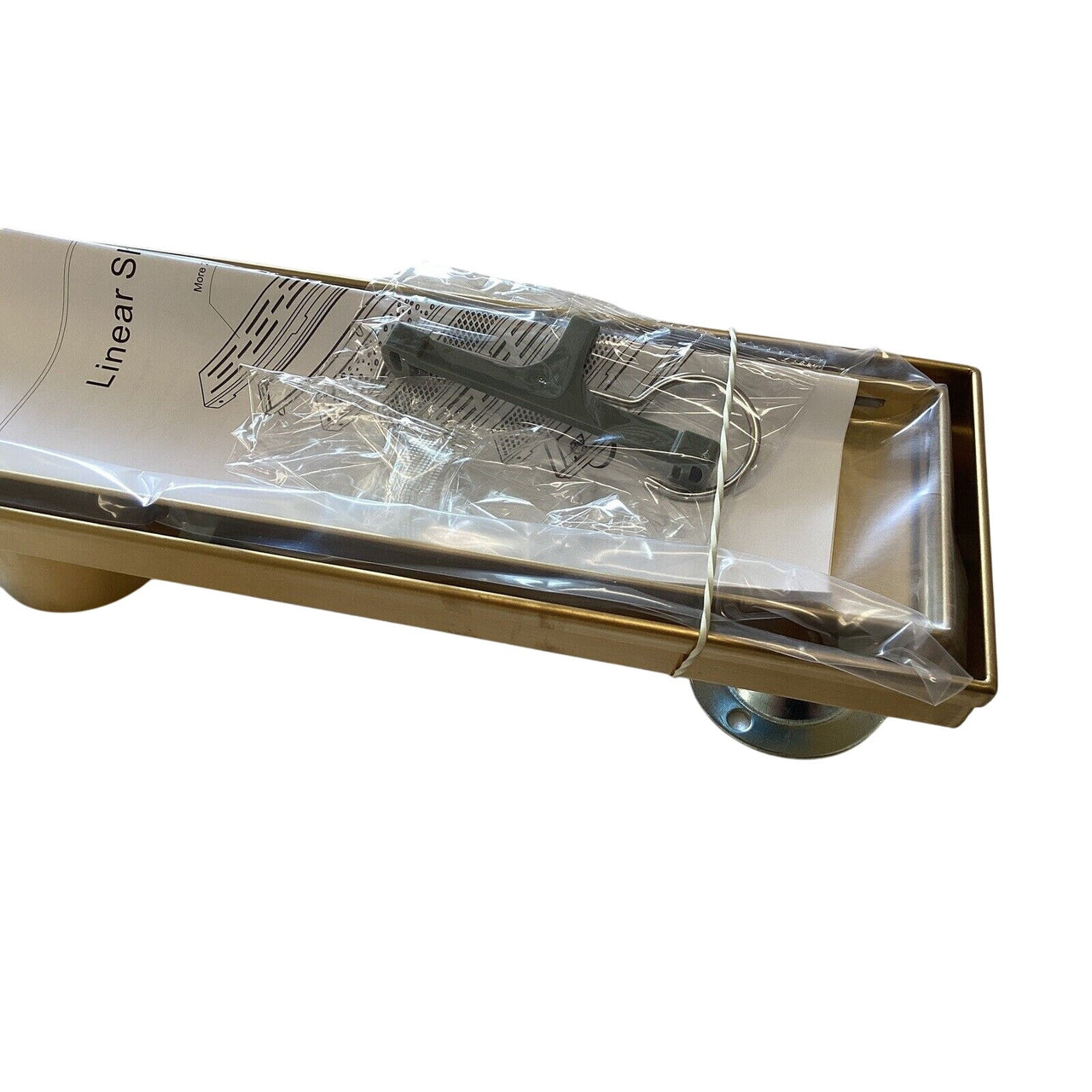 Signature Hardware 482705 18" Cohen Linear Tile-In Shower Drain - Brushed Gold