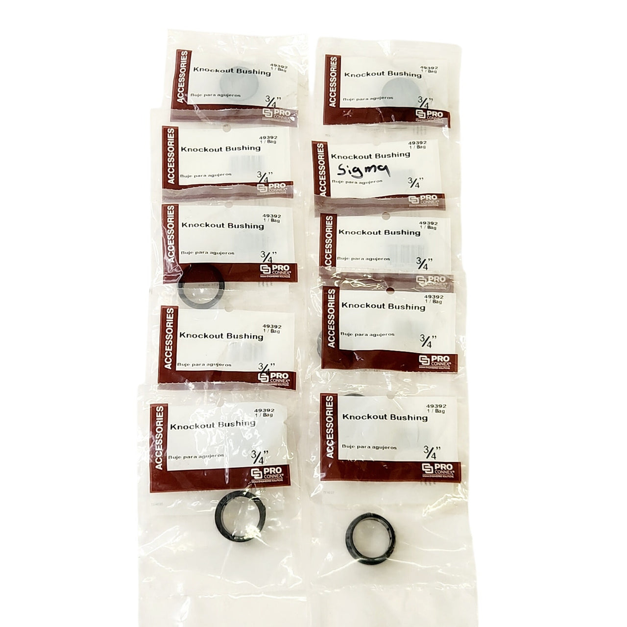 Sigma 49392 3/4-in Plastic Knockout Bushing Conduit Fittings - Black (10 PACK)