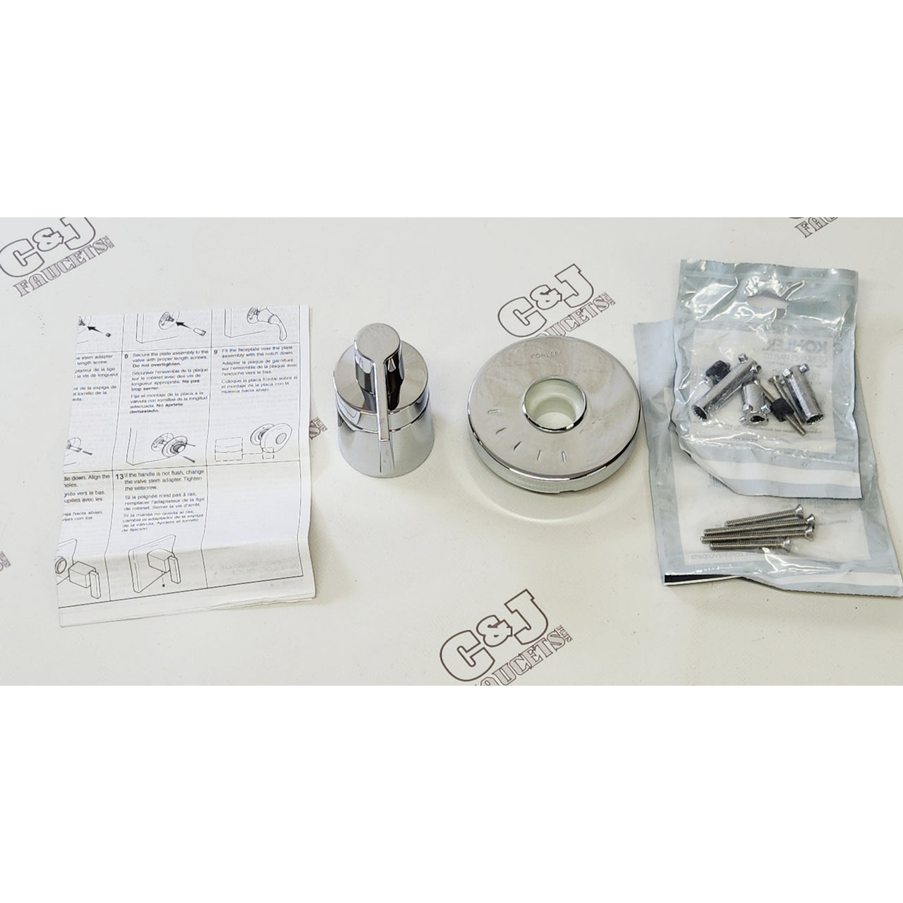 Kohler T78025-4-CP Volume Control Valve Trim, Lever Handle -Polished Chrome READ