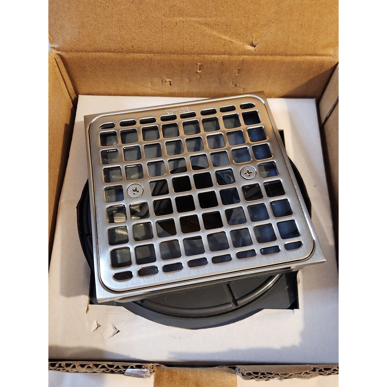Kohler 22673-BN Clearflo Square Design Tile-In Shower Drain - Brushed Nickel
