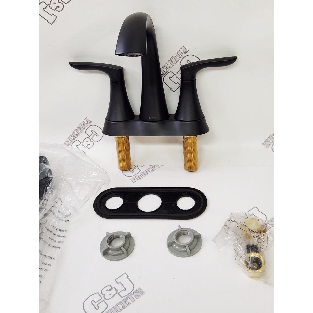 Pfister LG48-WRPB Weller 1.2 GPM Centerset Bathroom Faucet - Matte Black READ