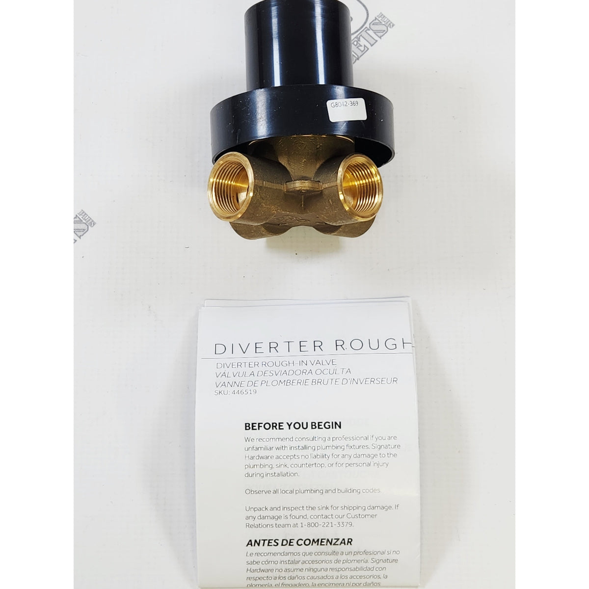 Signature Hardware 446519 3/4" 3-Way In-Wall Diverter Rough In Valve